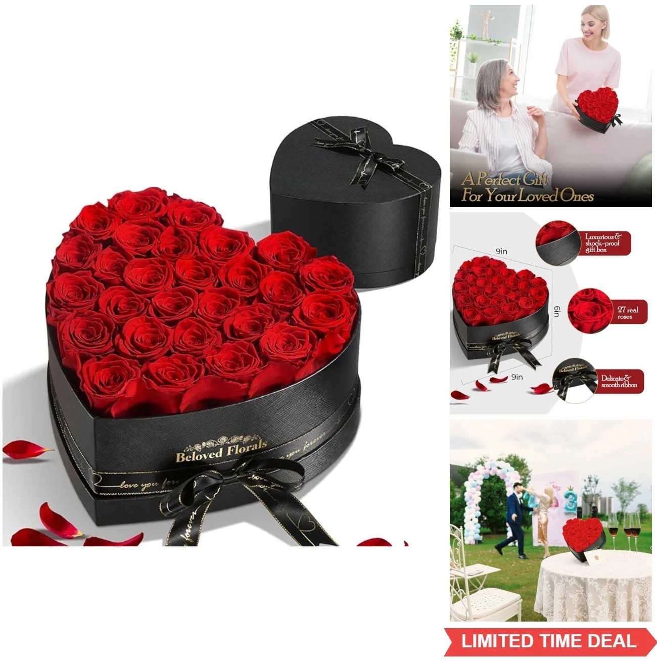 Preserved Roses Box 27 Eternal Flowers Gift for Women Mom Wife Girlfriend
