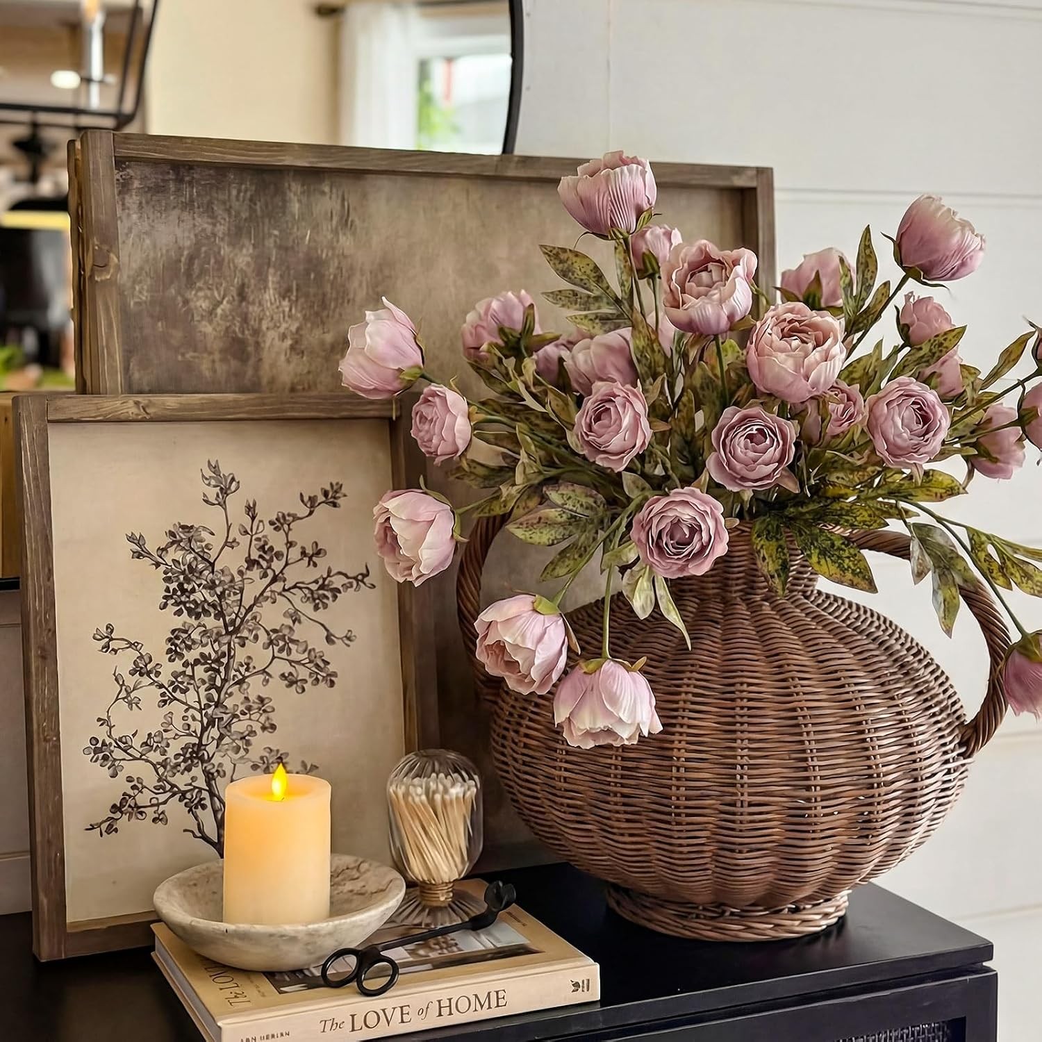 Faux Silk Peony Artificial Flowers Stem for Vase 8 Pcs Brownish | Brownish Fake