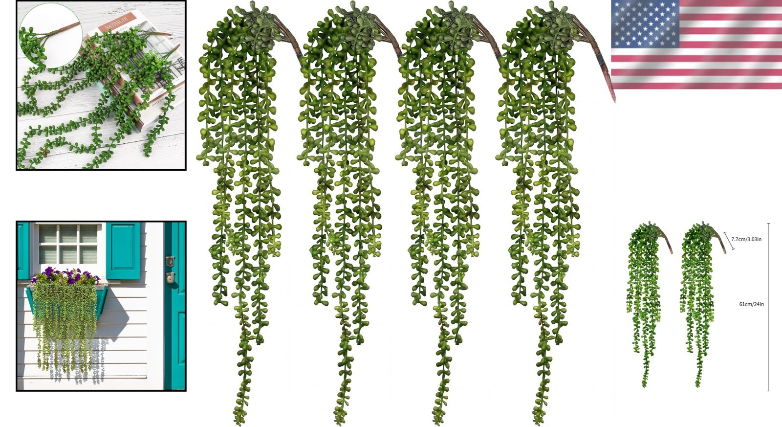 Indoor Outdoor Artificial Plants Set for Home Decor