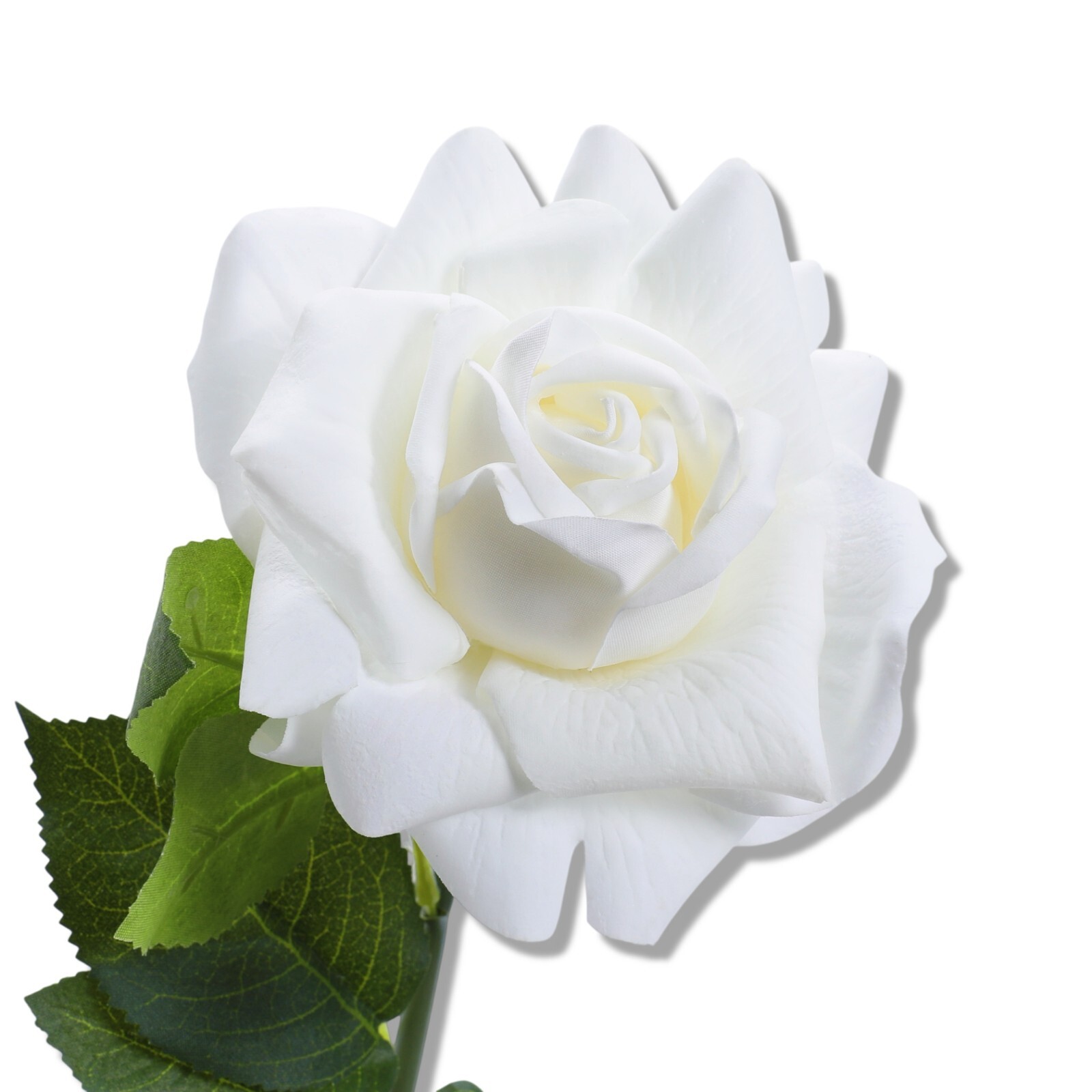 12pcs Artificial Natural White Rose Eucalyptus Leaves Bouqute