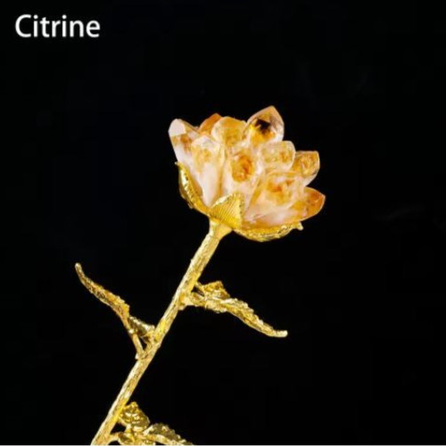 Crystal Rose Flower Tree Decor Ornament Gift for Home Decoration Piece