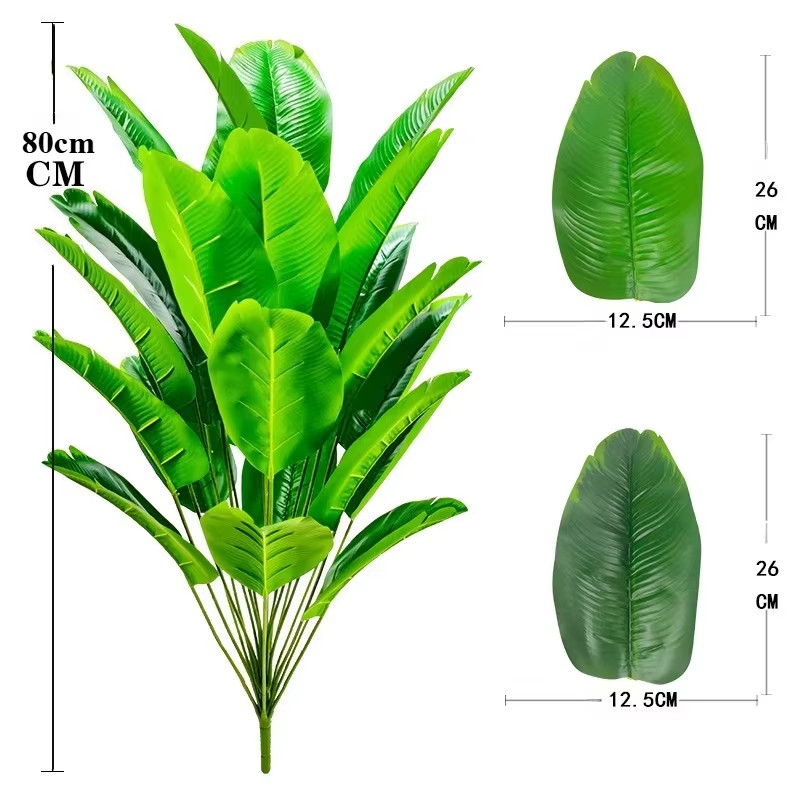 24 Leaf Artificial Palm Leaves Tropical Plant Indoor Outdoor Synthetic Decor NEW