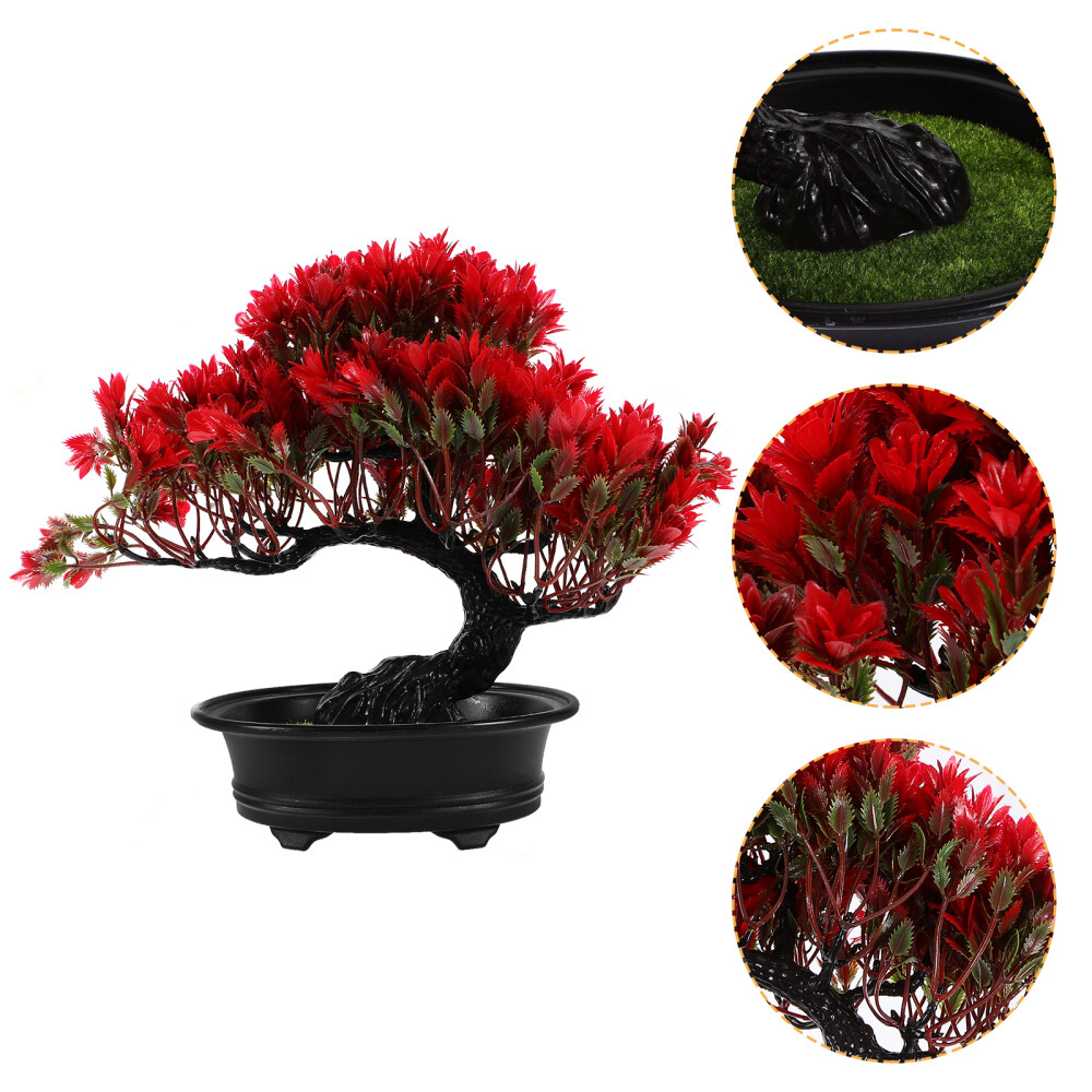 Desk Plants Fake Bonsai Tree Japanese Faux Trees Potted Pine Porch