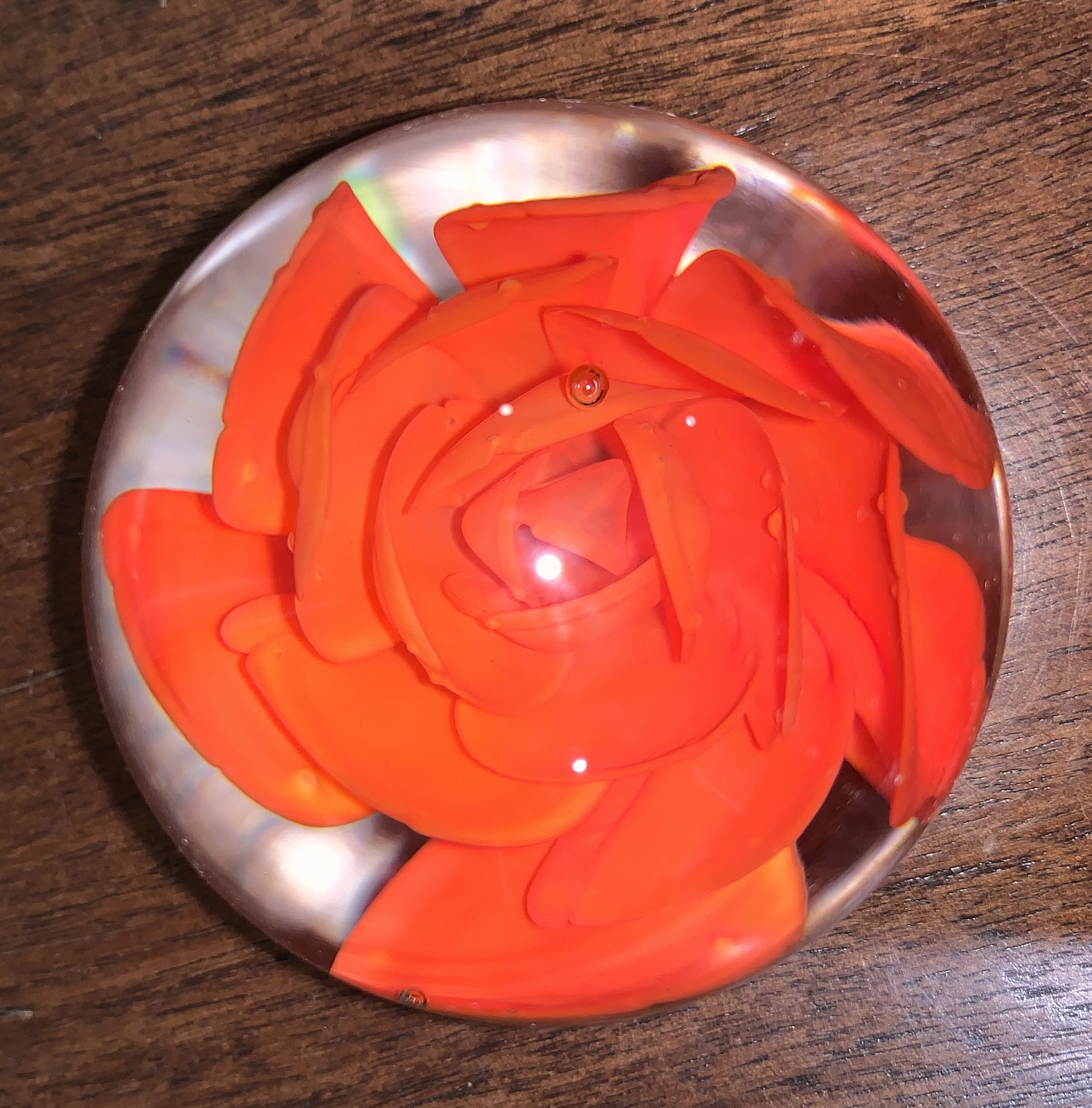 Rose Glass Paperweight Gift for Mum Unique birthday or anniversary gift