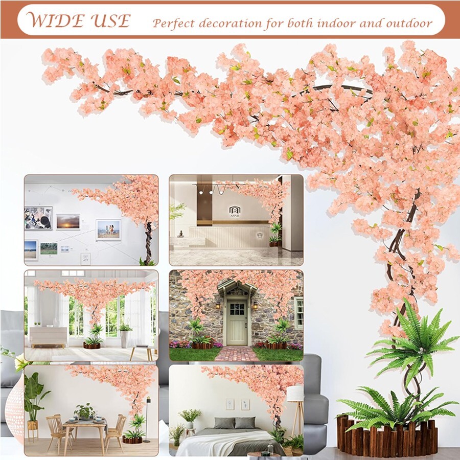 Artificial cherry tree, fake cherry tree Artificial champagne pink cherry tree