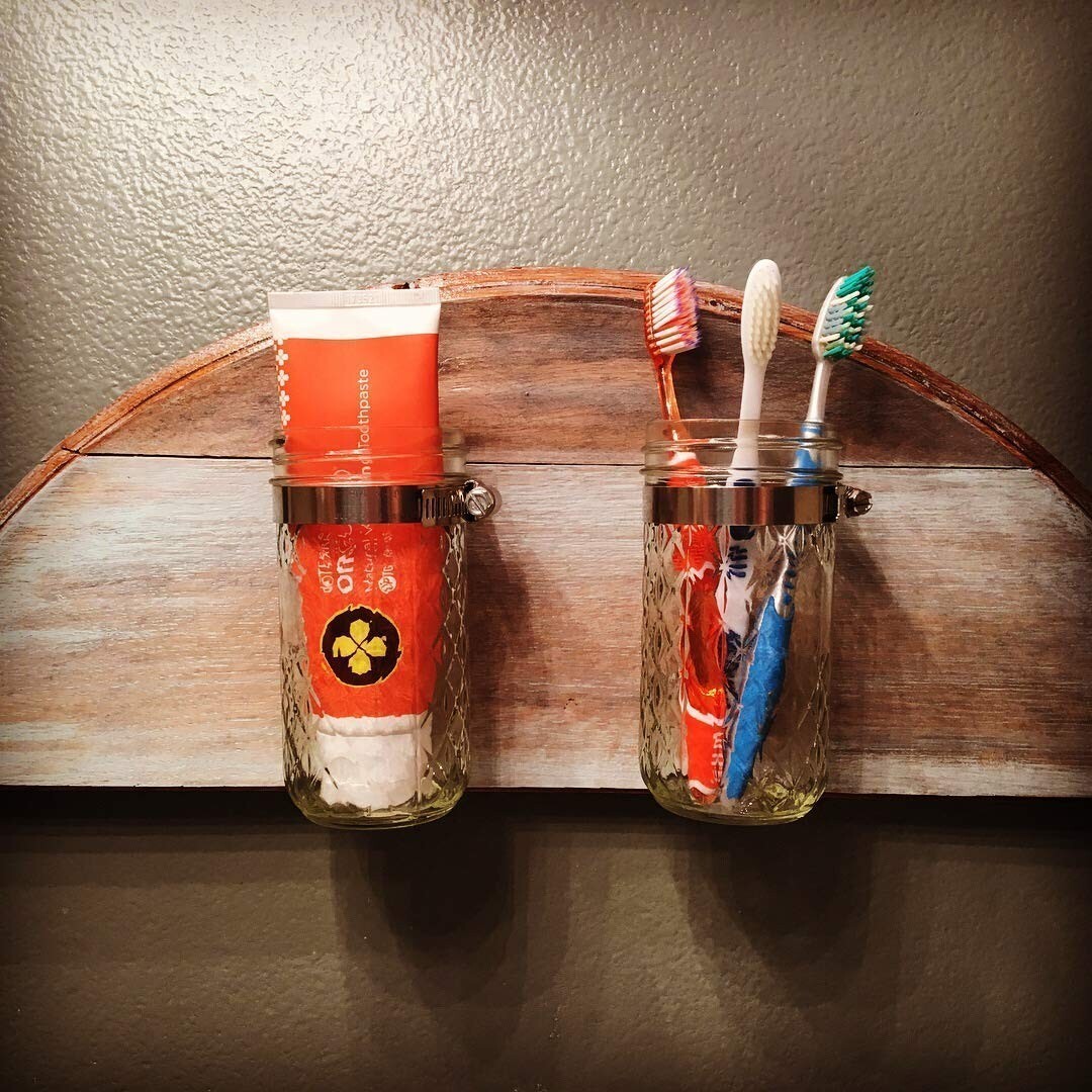 Decorative Mason Jar Holder handmade with Half Wine Barrel Cap — FREE SHIPPING!