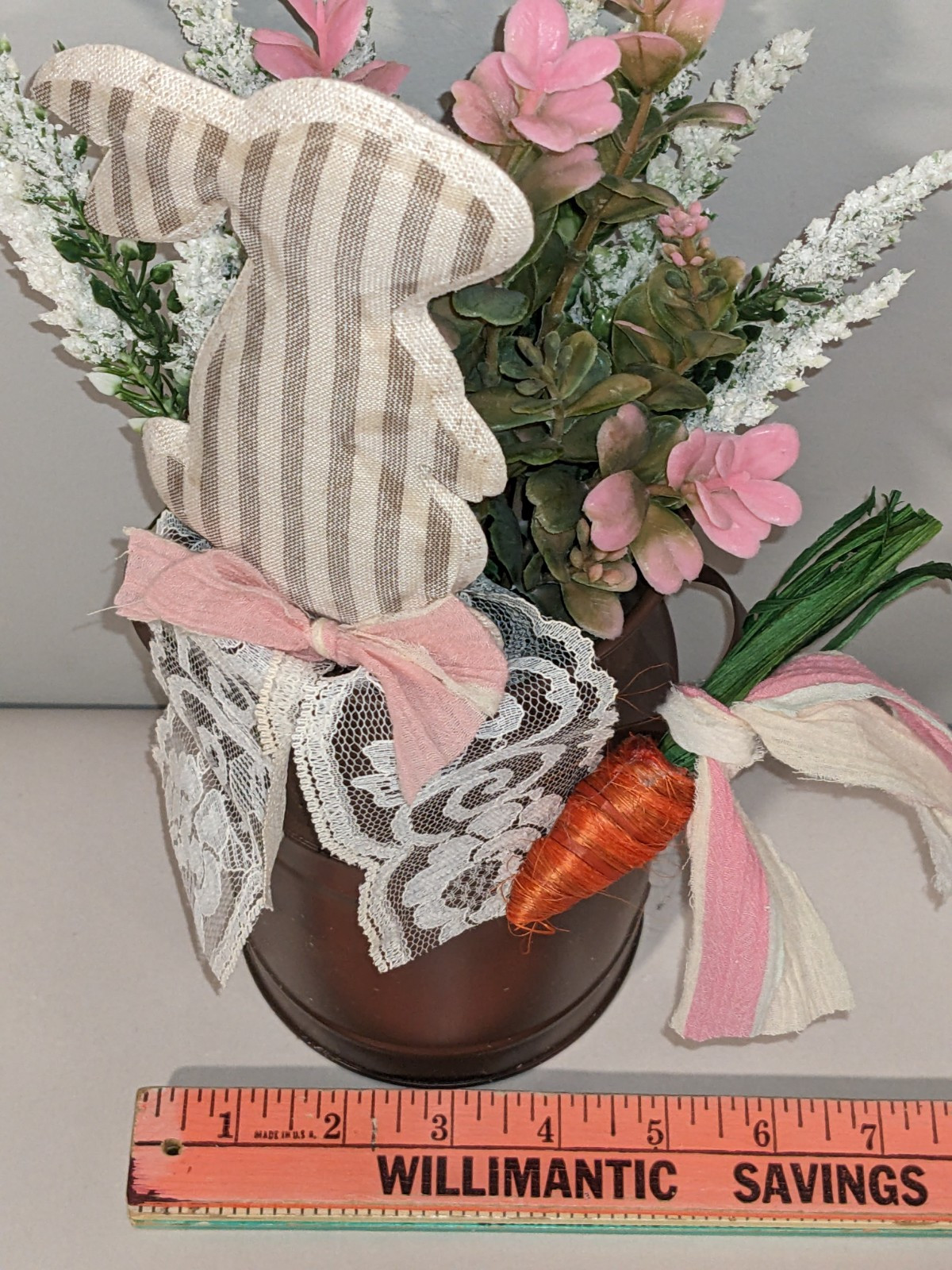 New Handmade Spring Easter Floral Bunny Decor~Farmhouse Country~