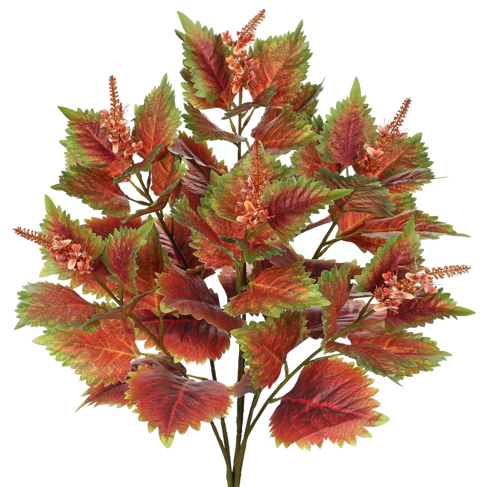 3Pcs Artificial Greenery Stems 35.4″ Tall Faux Red Perilla Branches for Vase …