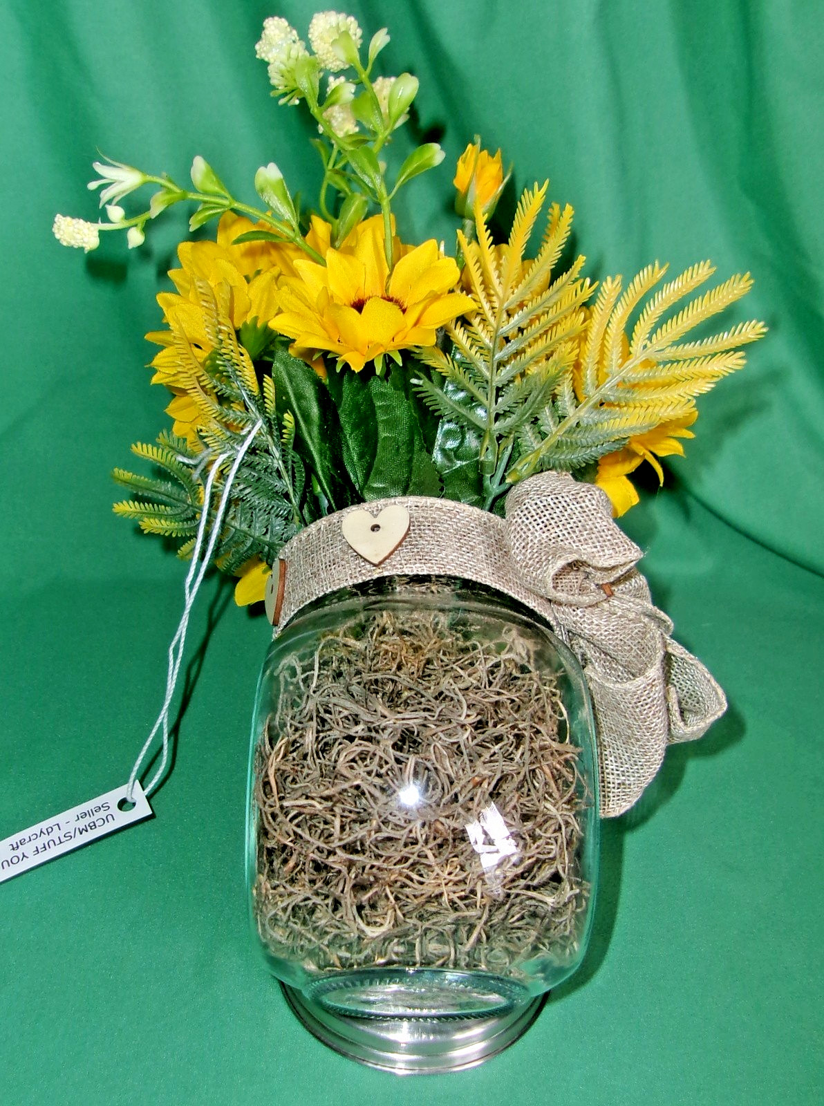 Sunflower Arrangement Tilted Silk Floral Decoration Counter Table Top NEW
