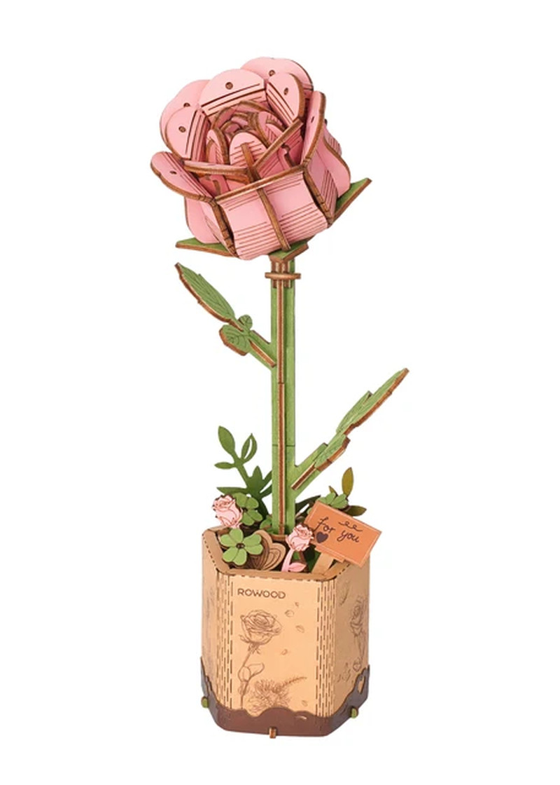 Rowood DIY Wooden Flower Bouquet Beautiful Hand-Make Gifts Eco-Friend Materials