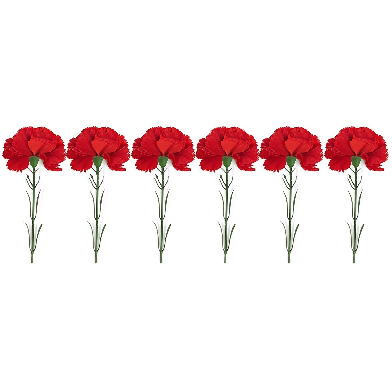 Artificial Flowers Dark Red Carnation 6 pcs