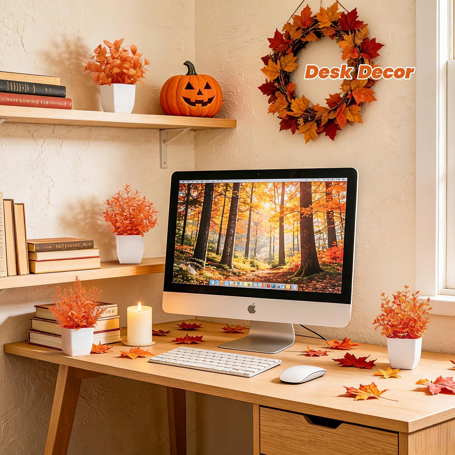 Chic 4 Pack of Fall Faux Plants – Versatile Accent for Home and Office