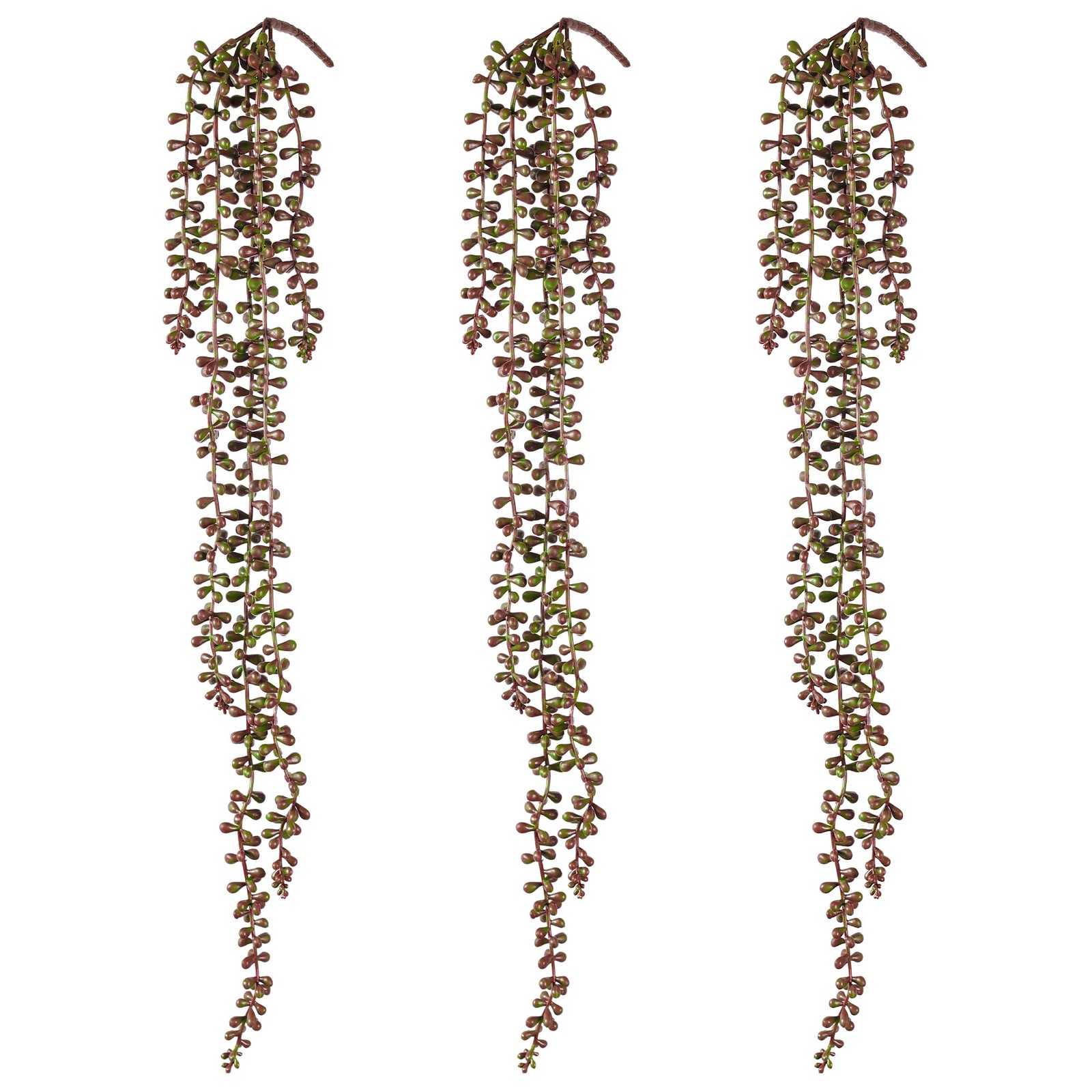 3PCS Orange Artificial Succulents Hanging Plants,27.5 Inch Fake String of Pea…