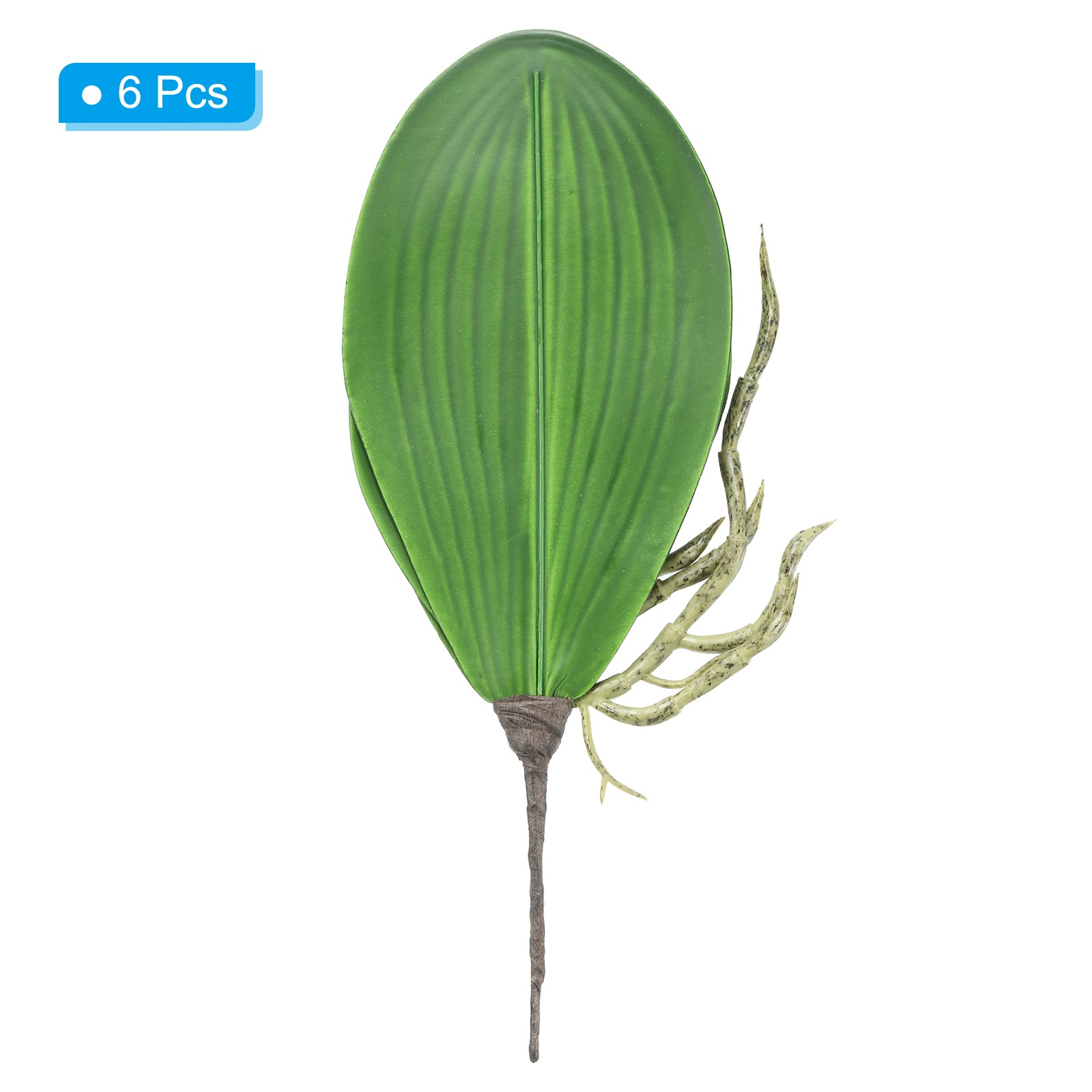 6 Pcs 5.6 Inch Faux Orchid Leaves 5 Petals Artificial Leaf with Stems
