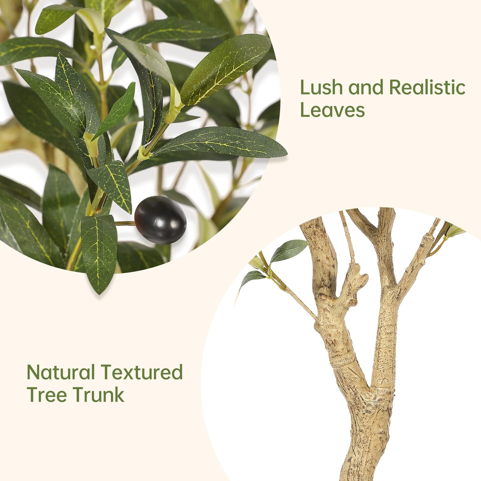 Faux Olive Tree 4ft – Realistic Indoor Olive Tree Plants – Fake Olive Tree wi…