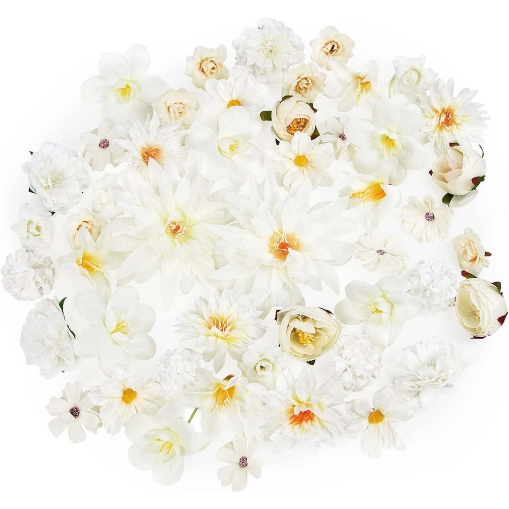 80 Artificial Silk Roses for DIY Hair Accessories Home Decor Photography Props