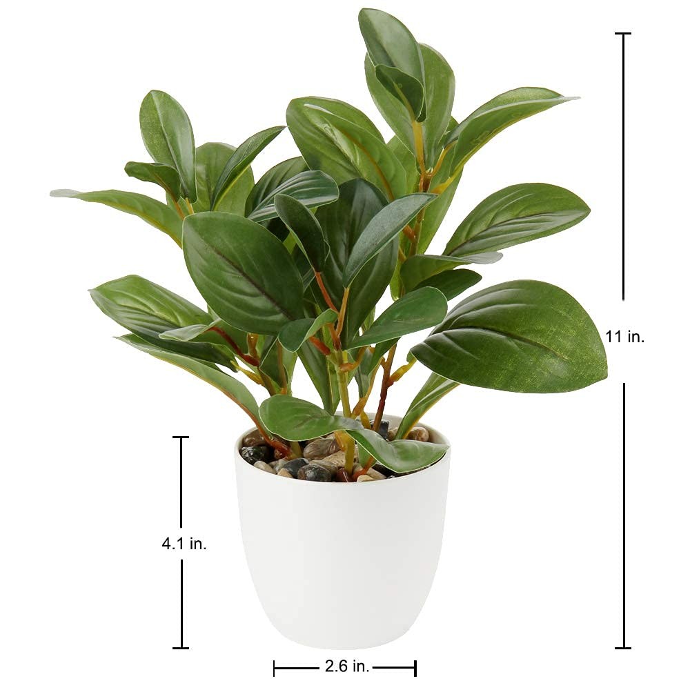 Potted Artificial Mini Camellia Small Fake Plastic Desk Plant with Vase