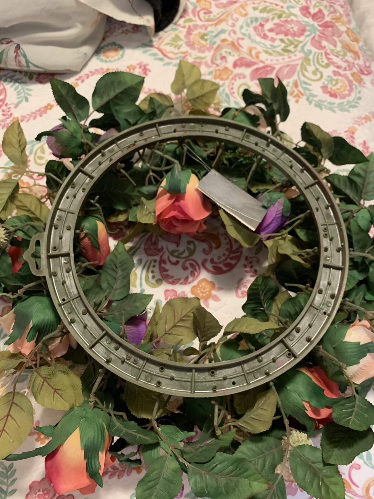 ❤️Large Door Wreath Pink Purple Lavender Roses Farmhouse Décor Wreath 17-18”
