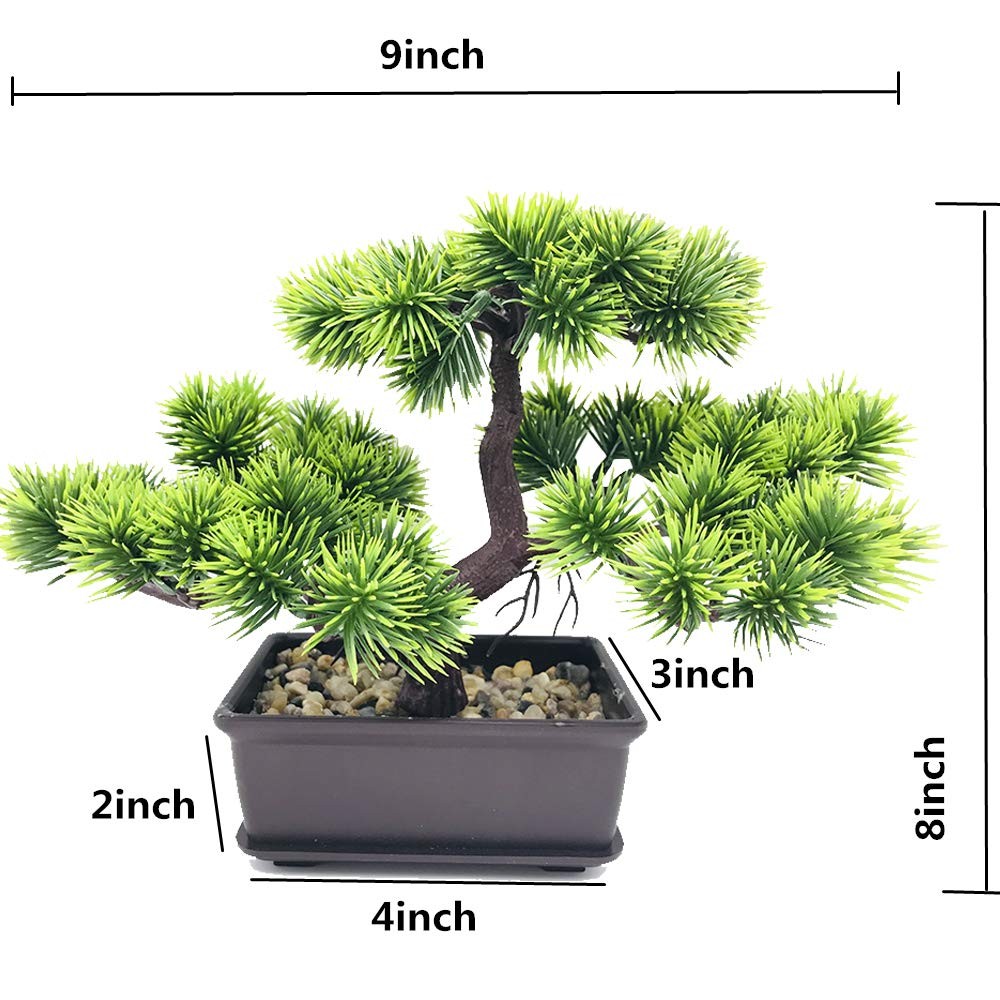 2 Pack Artificial Japanese Pine Bonsai Tree Desktop Simulation Zen Garden