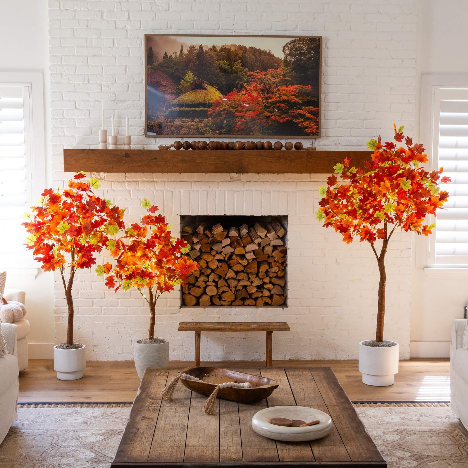 Nearly Natural 5ft Pre-Lit Shades of Autumn Maple Fall Tree w/270 Warm White LED