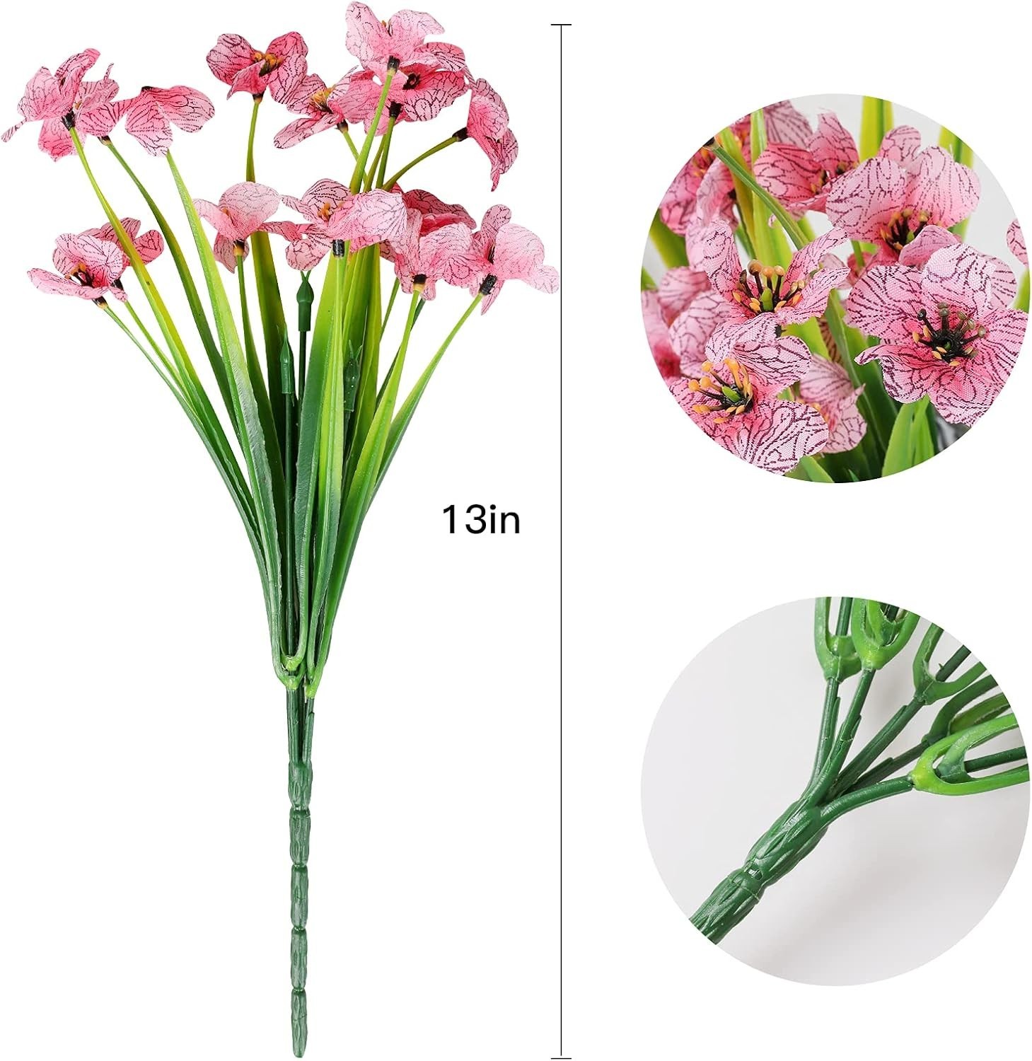 Faux Flowers Bundle Set – 20 UV Resistant Pink Arrangements for Every Occasion