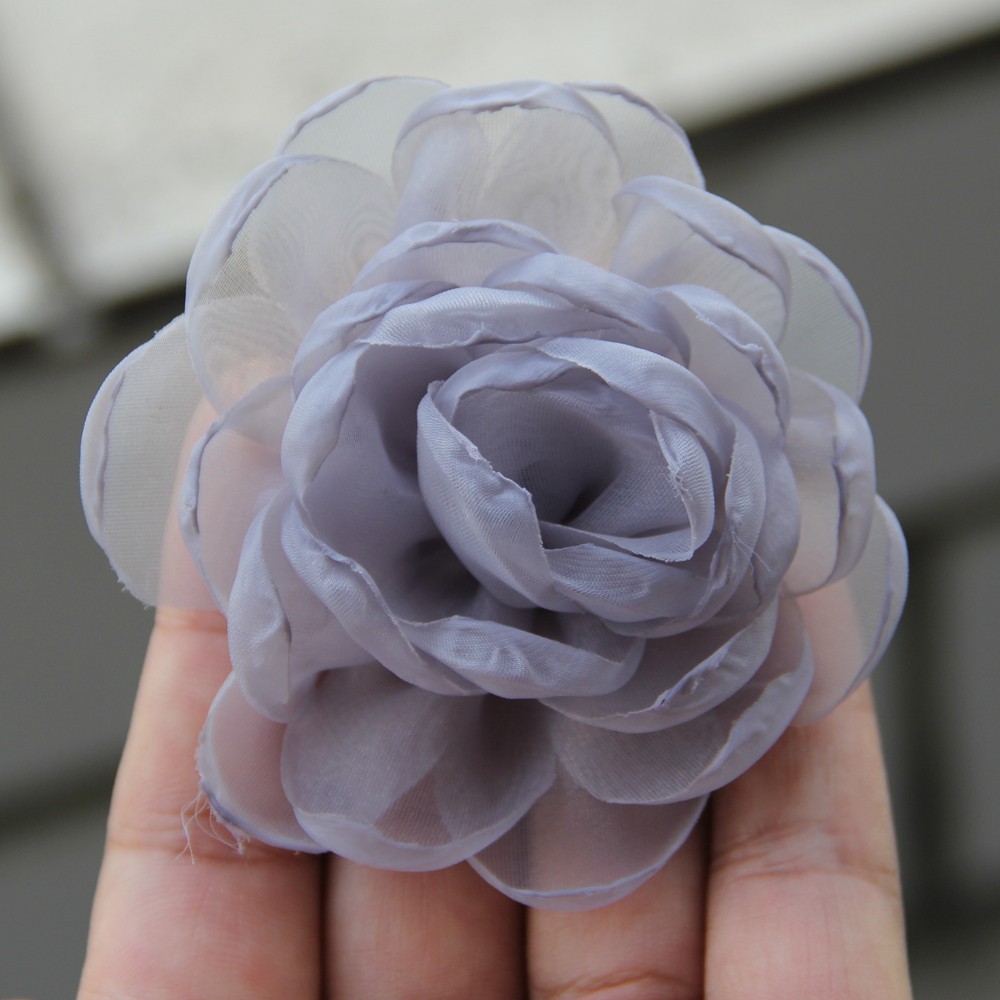 Sewing Fabric 3D Chiffon Flower DIY Chiffon Artificial Flower Burnt Edge Handmad