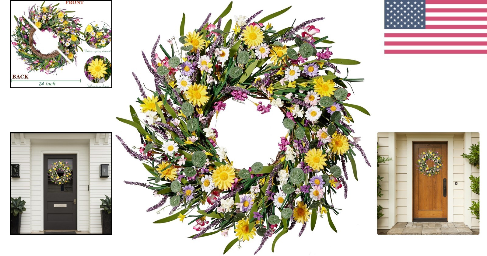 Handmade 22” Wildflower Wreath – Perfect for Homes, Weddings & Festivals