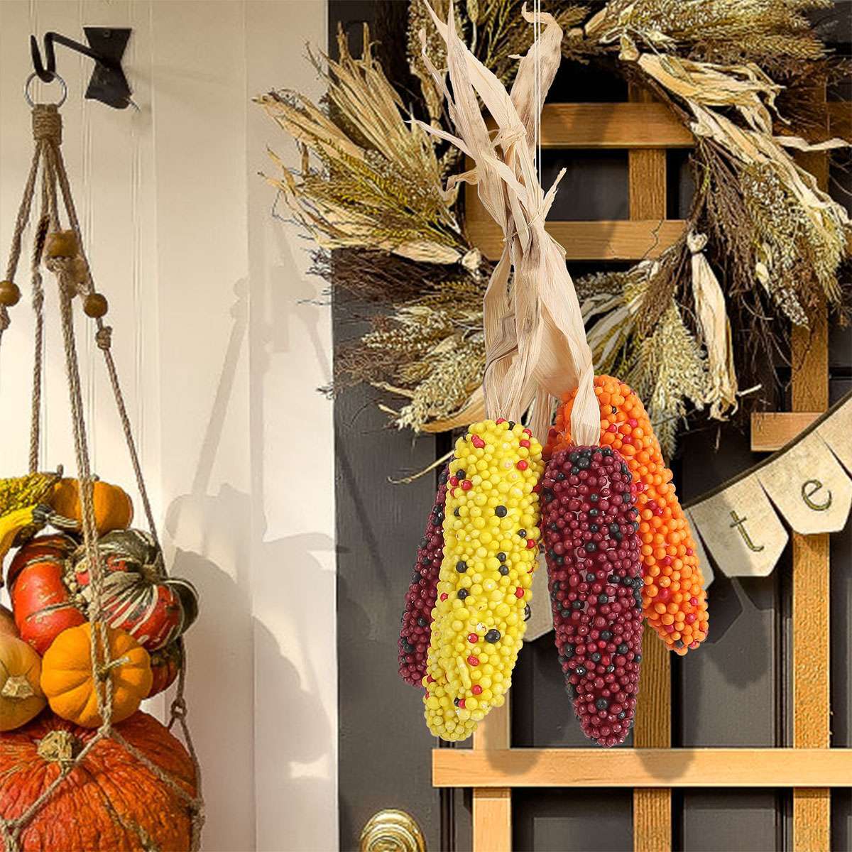3/6pcs RAINBOW ORNAMENTAL Artificial CORN SEEDS -Thanksgiving, Fall, Home Decor
