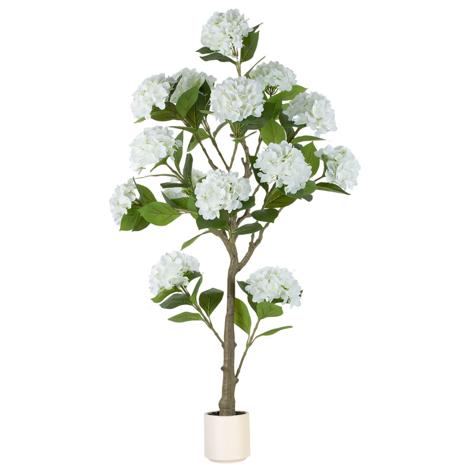 White Hydrangea Artificial Trees: 5ft Real Touch Faux Hydrangeas Flower Tree …
