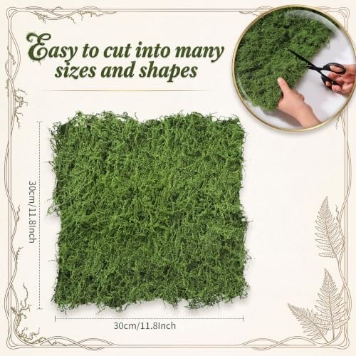 Zeyune 6 Pcs Artificial Moss Mat Roll for Wonderland Party Decoration Waterpr…