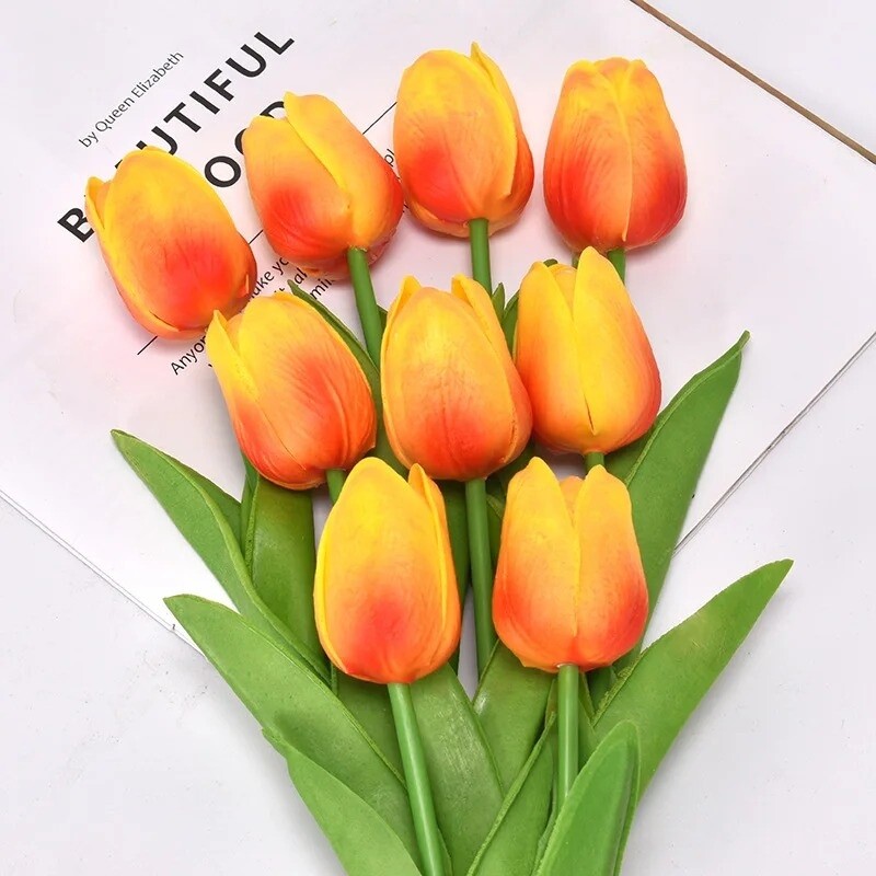 Tulip Flower 5 PCS Bouquet Artificial Lifelik Wedding Home Festival Decor Gift