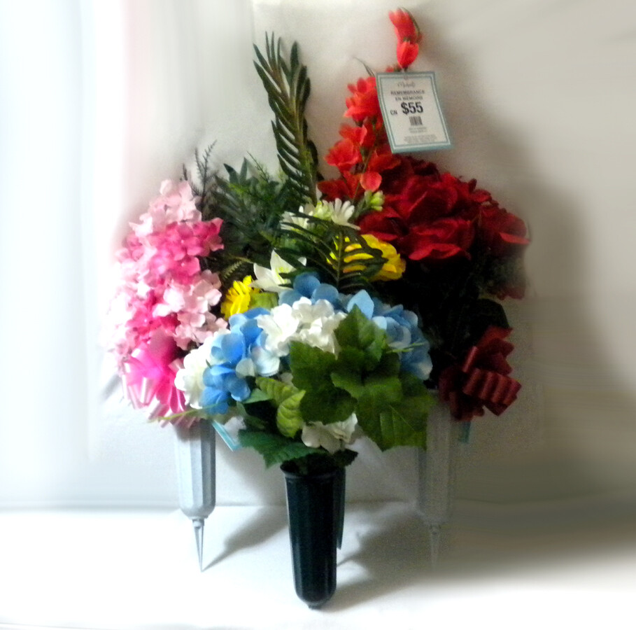 4 Bright Pink, Yellow, Red & Blue Artificial Cloth Floral Bouquet Sets New