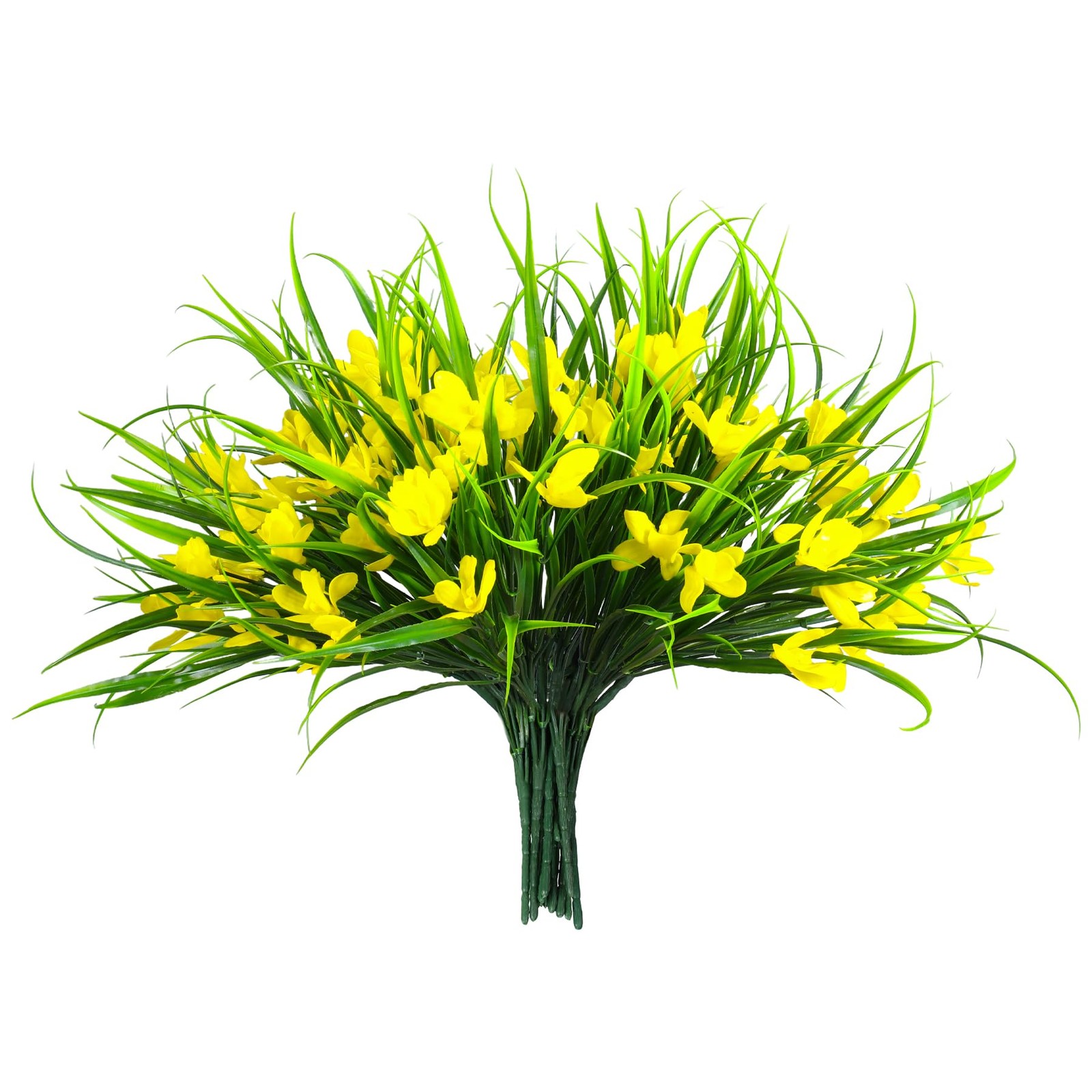 16 Bundles Artificial Plants Flowers for Outdoor Fake Monkey Grass with Outside
