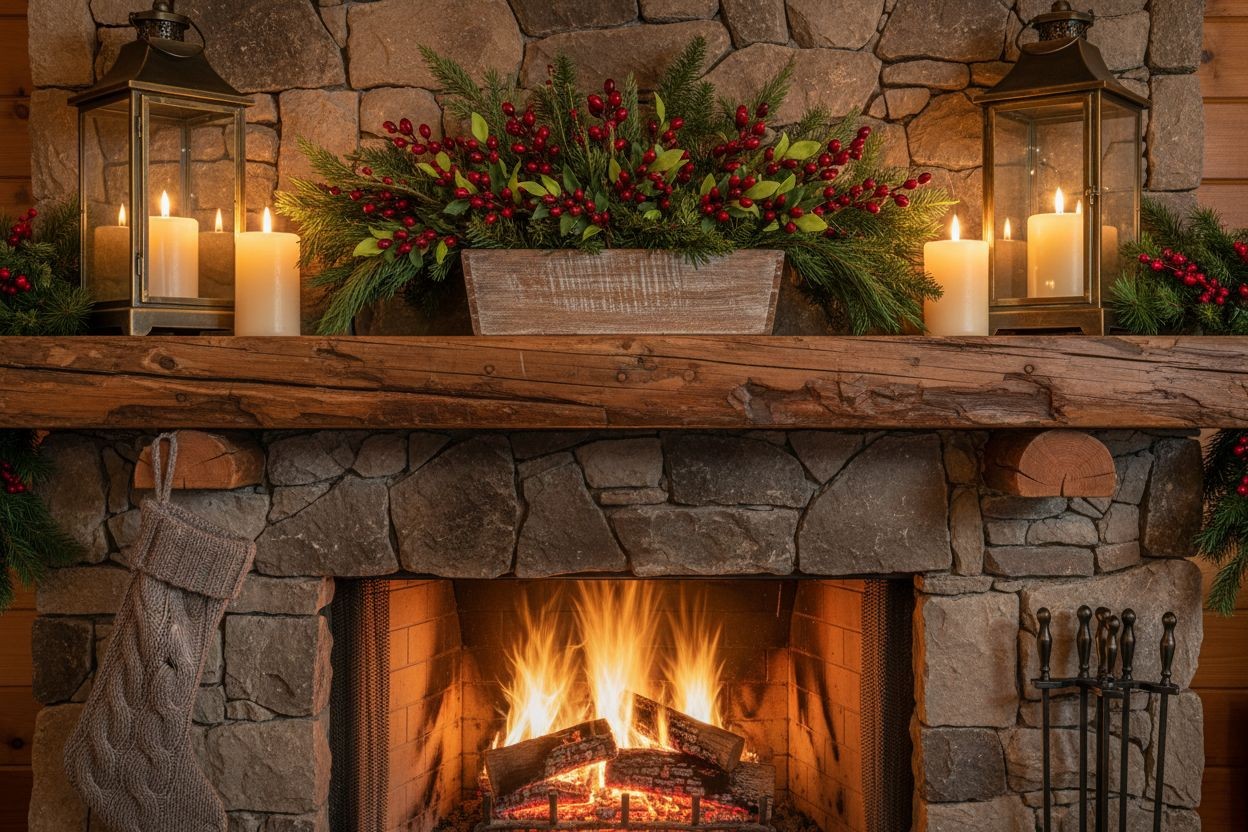 Rustic Red Berry Stem 13.5 Inch Artificial Cranberry Branch Farmhouse Lodge Cabi