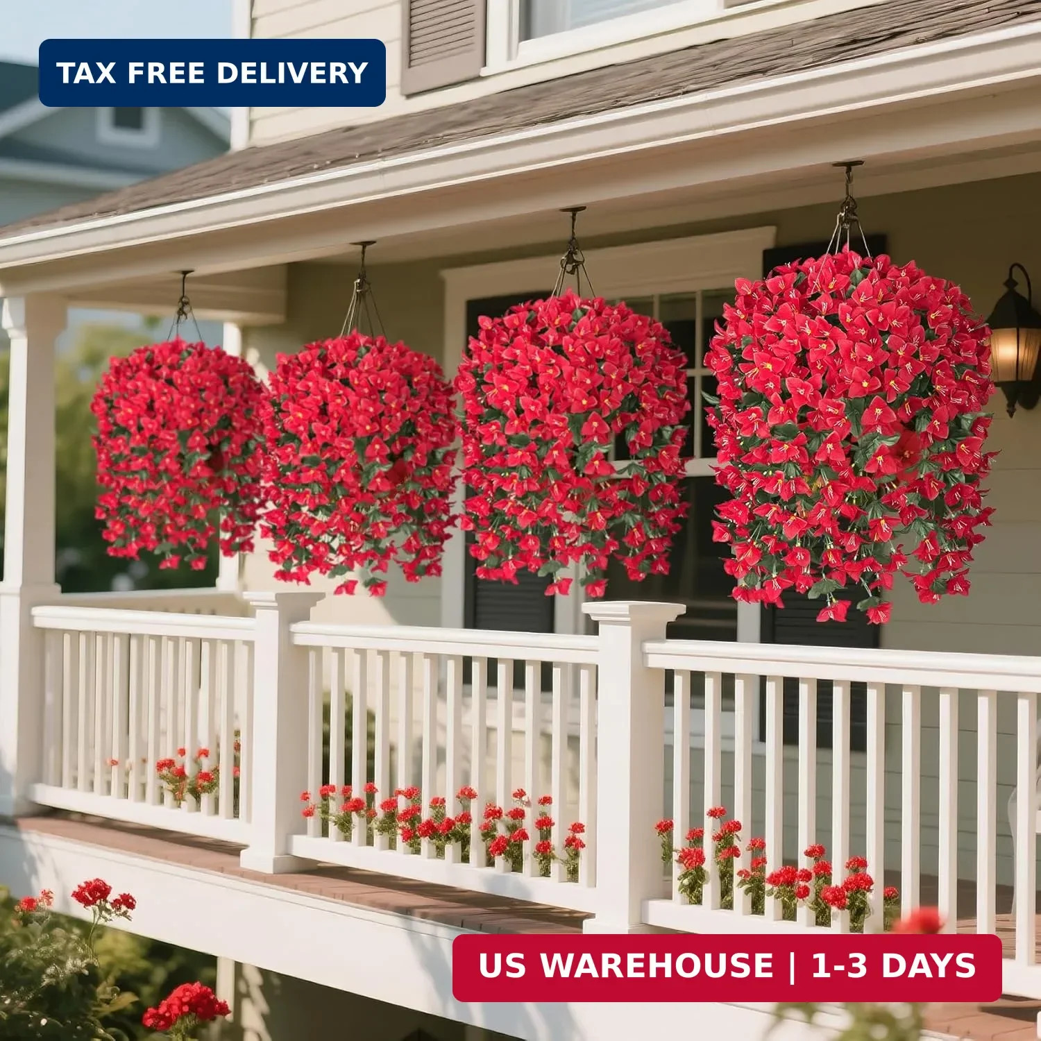 Ouddy Decor 3 Pcs Artificial Hanging Flowers Fake Hanging Bougainvillea Faux Pla