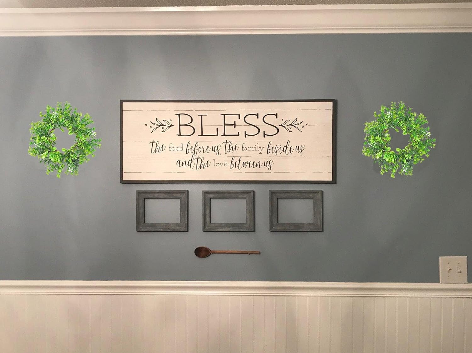 Artificial Boxwood Wreath Kitchen Cabinet Wreaths Faux Green Leaves Decor Indoor