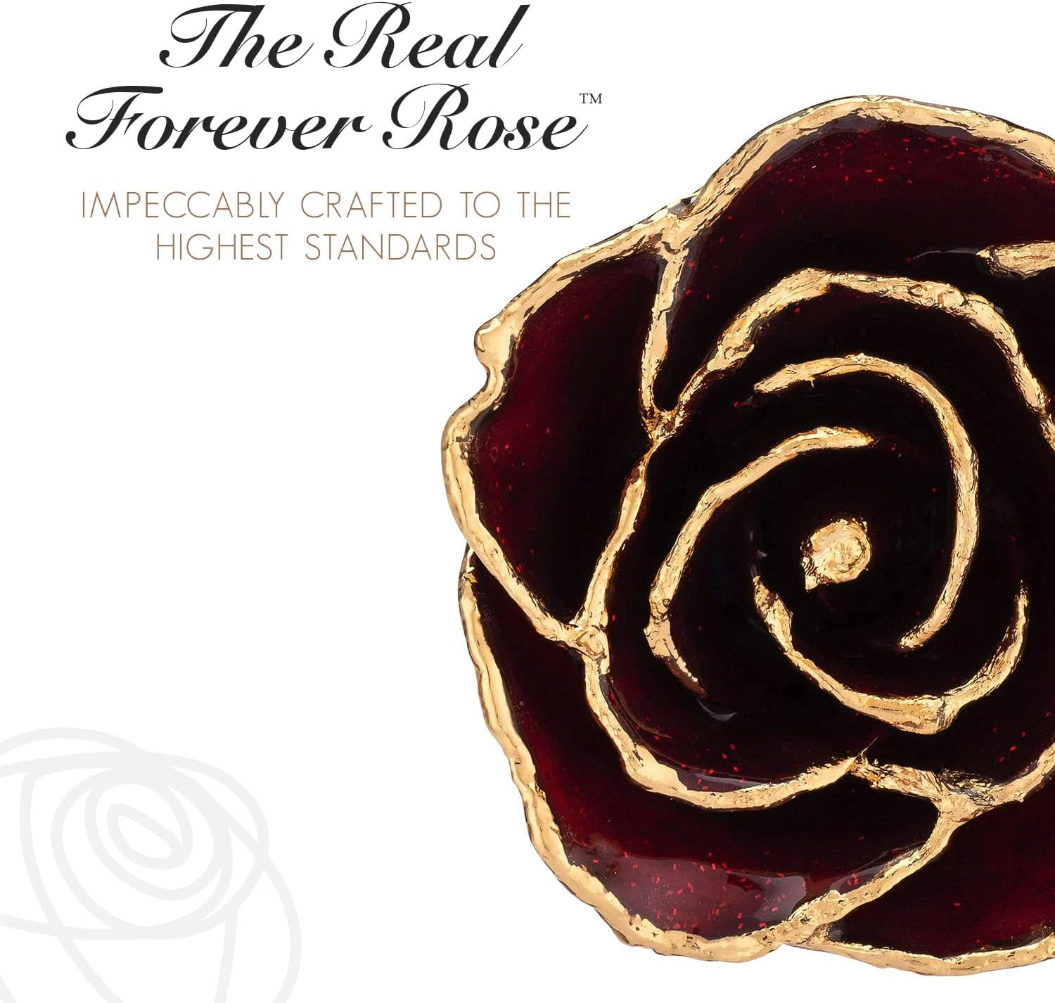 24K Gold Dipped Garnet Rose – Unique January Birthstone Gift, 11-12 Inches