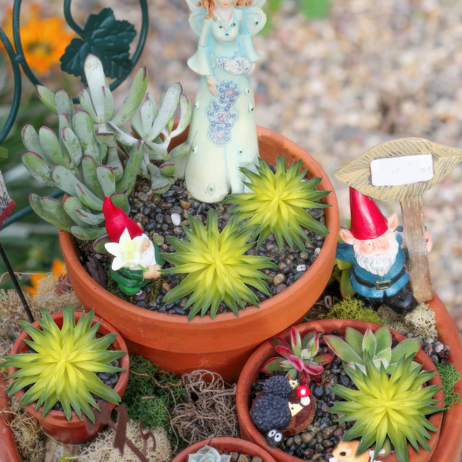 3 Pcs Artificial Succulent Plants Unpotted Mini Faux Succulents Realistic Fake C