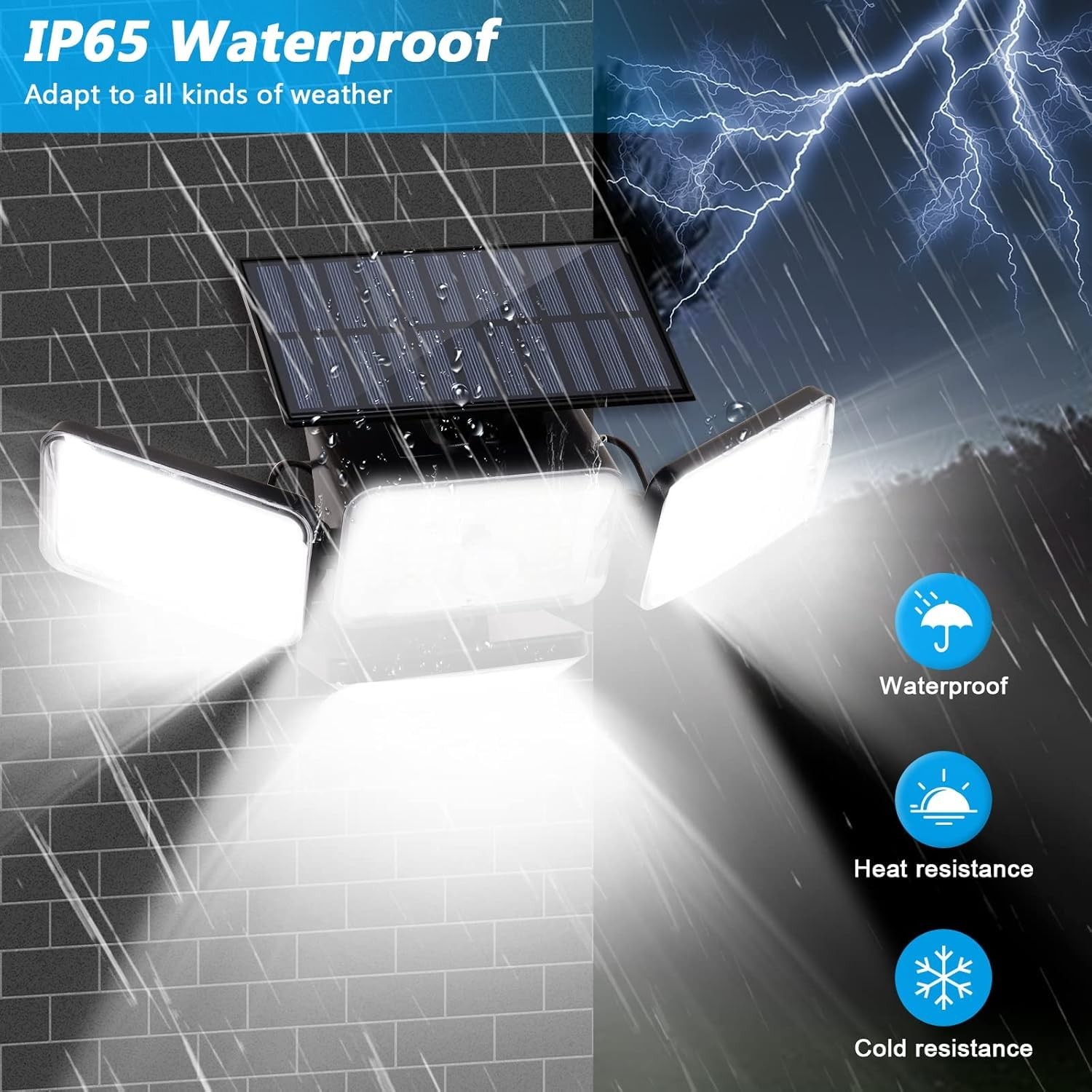 Solar Lights Outdoor Waterproof, 288 LED 2800LM Motion Sensor 2 pack