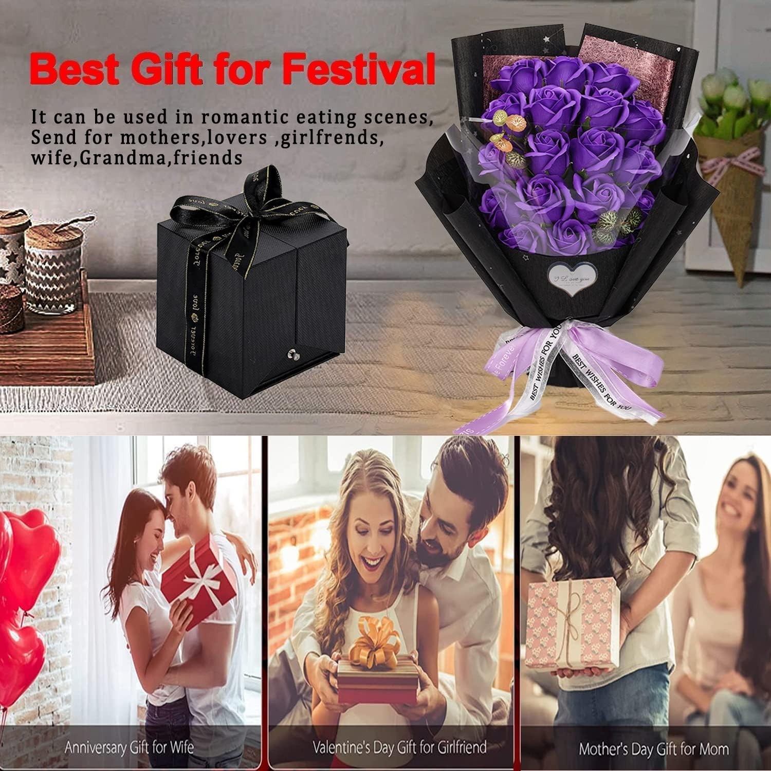 Scented Soap Flowers in Gift Box with Necklace – Ideal for Any Occasion