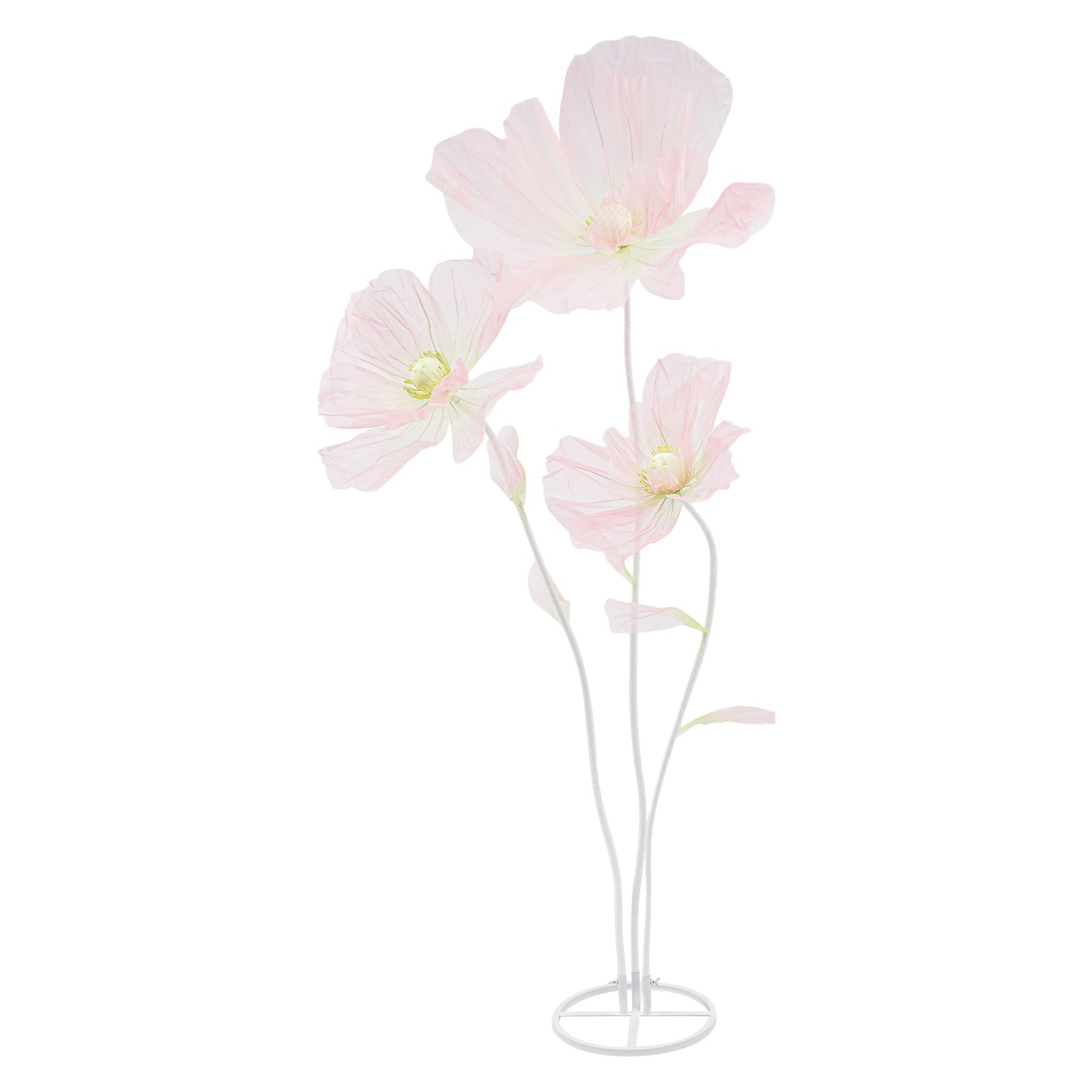 6.2FT Giant Artificial Flower Decor W/stand 3-head Fake Flower For Wedding Party