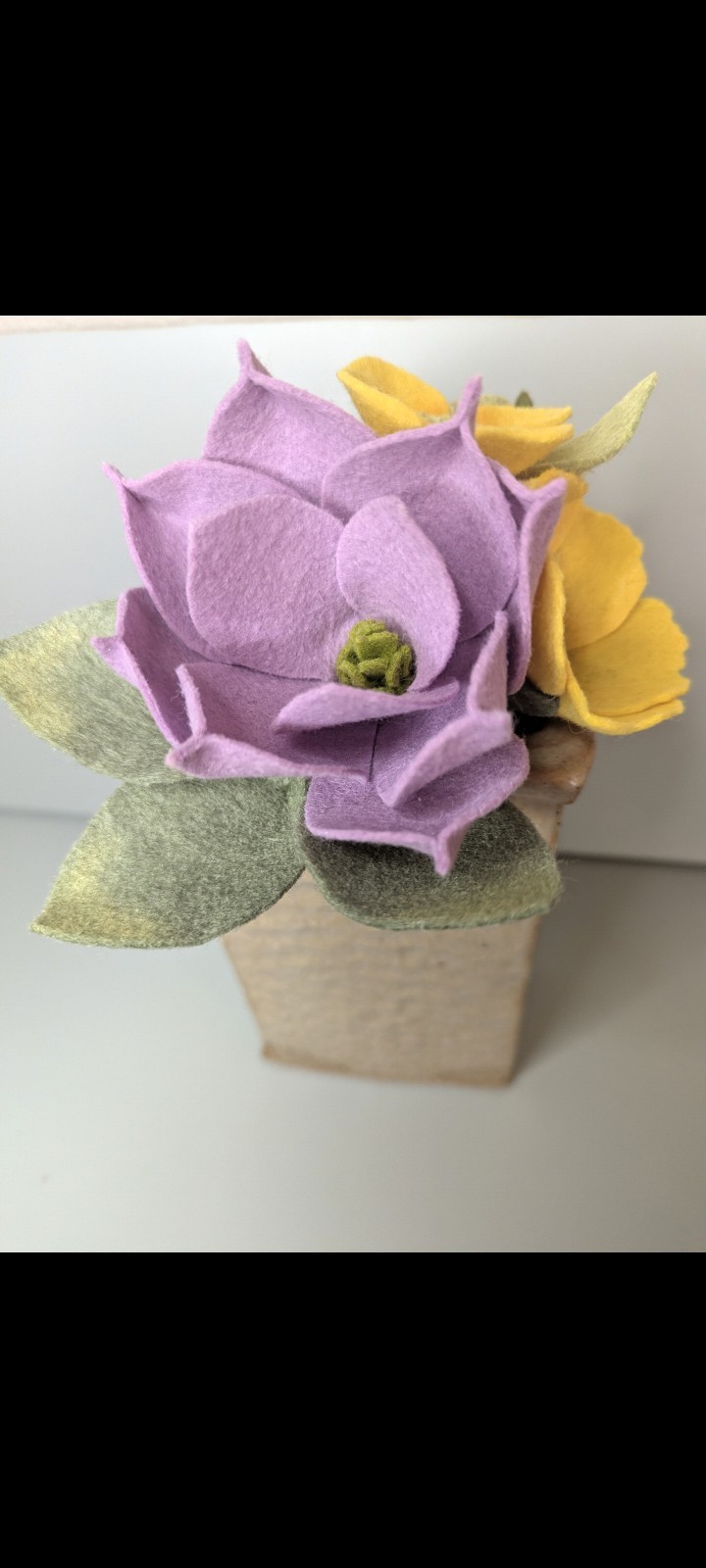 Beautiful Hand Cut Wool Blend Felt Flower Bouquet Gift Wrapped/Great Gift Idea!