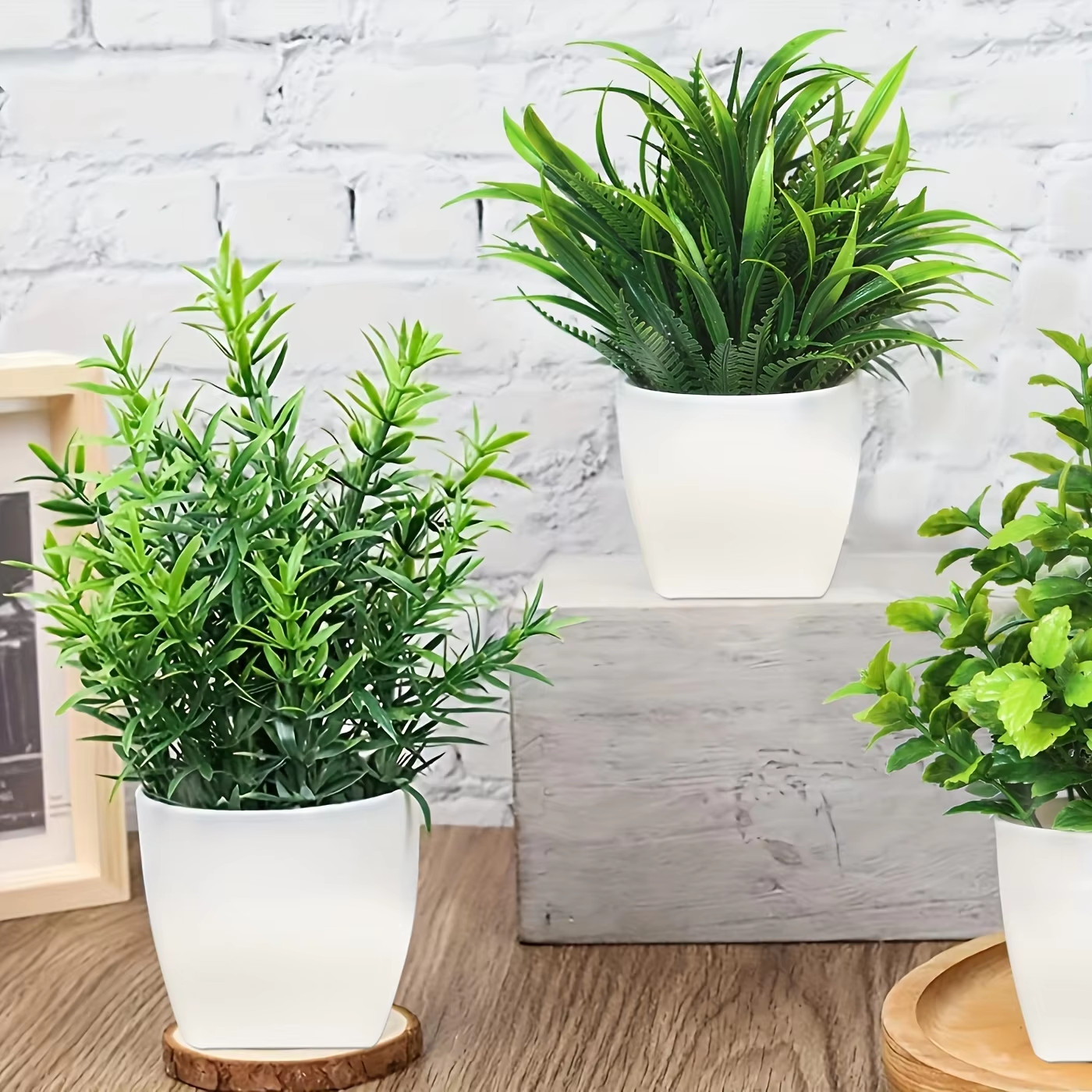 1PCS Artificial Potted Plant Scene Desktop Home Office Shelf Decor Tabletop Land