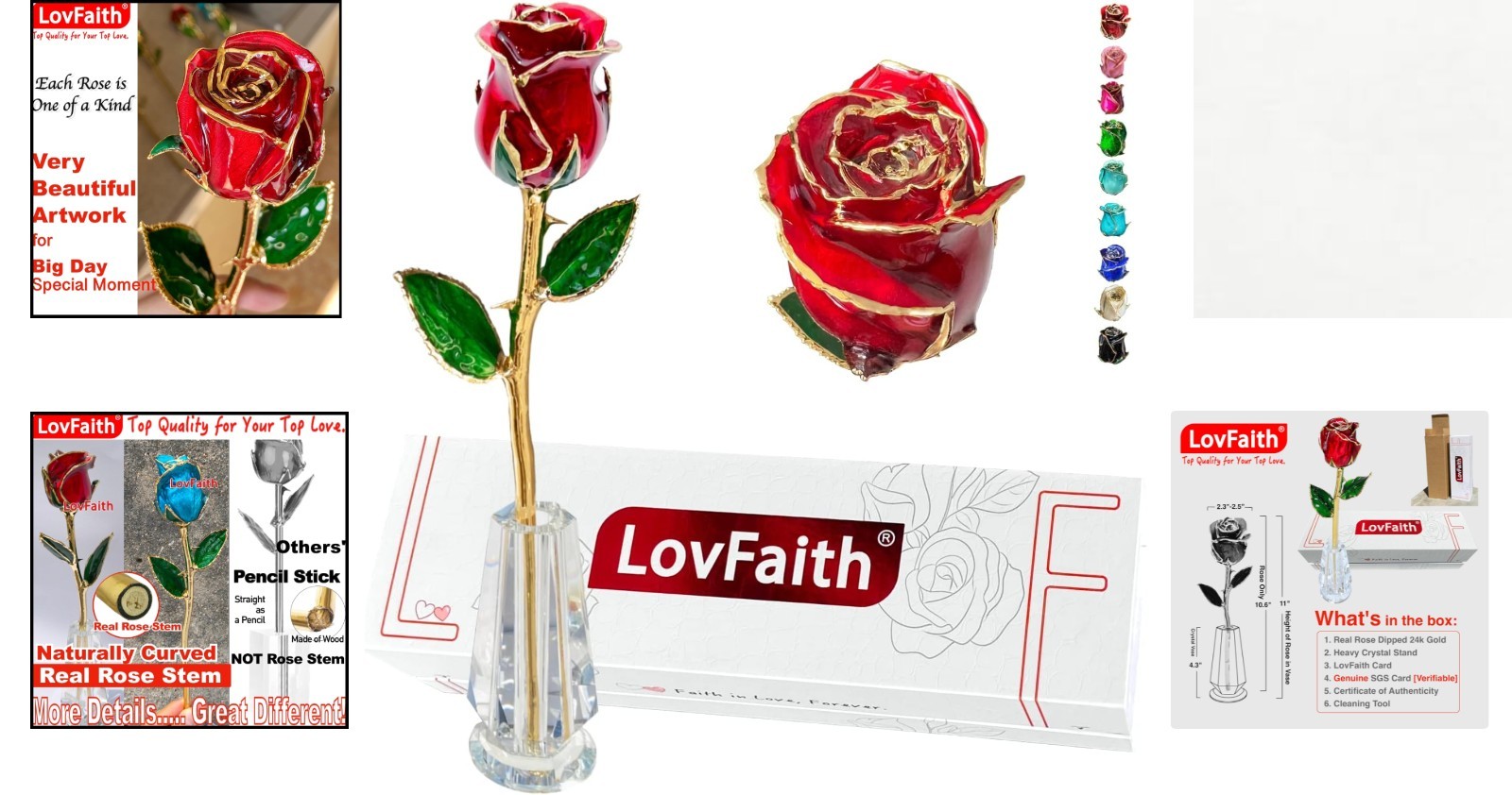 Artisan Crafted 24K Gold Rose with Elegant Crystal Display – A Gift to Cherish