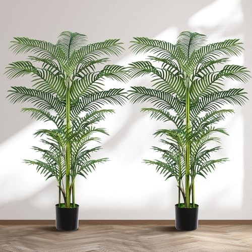 Artificial Palm Tree 6FT, Suntee Faux Plants Indoor and Outdoor 2 Pack, Tall …