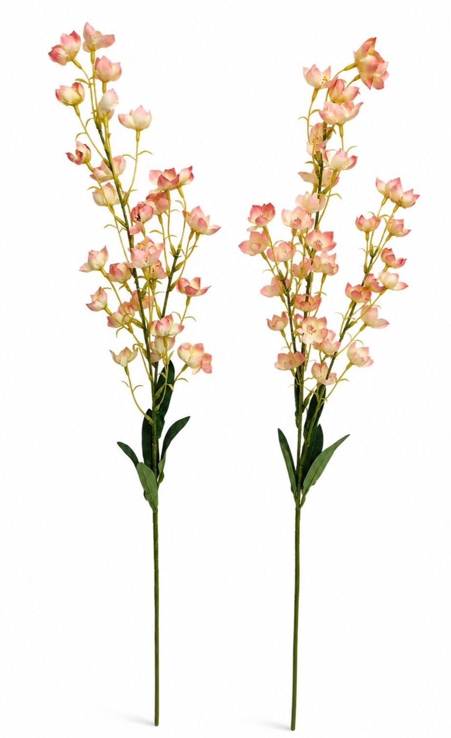 Artificial Dogwood Style Flower Stems Set of 2 Blush Pink White Faux Floral Bran