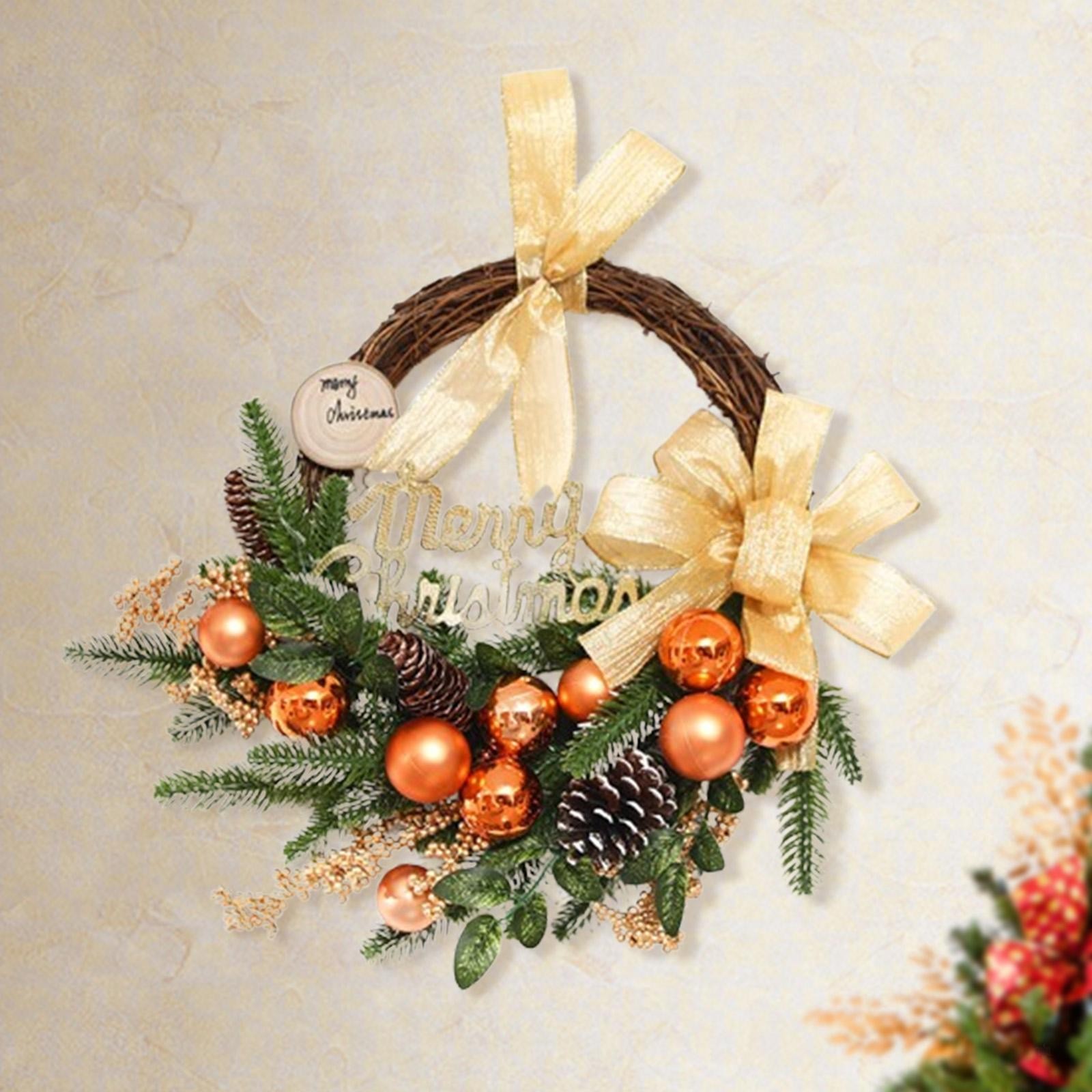 Artificial Christmas Wreath Holiday Garland Door Ornaments Housewarming Front