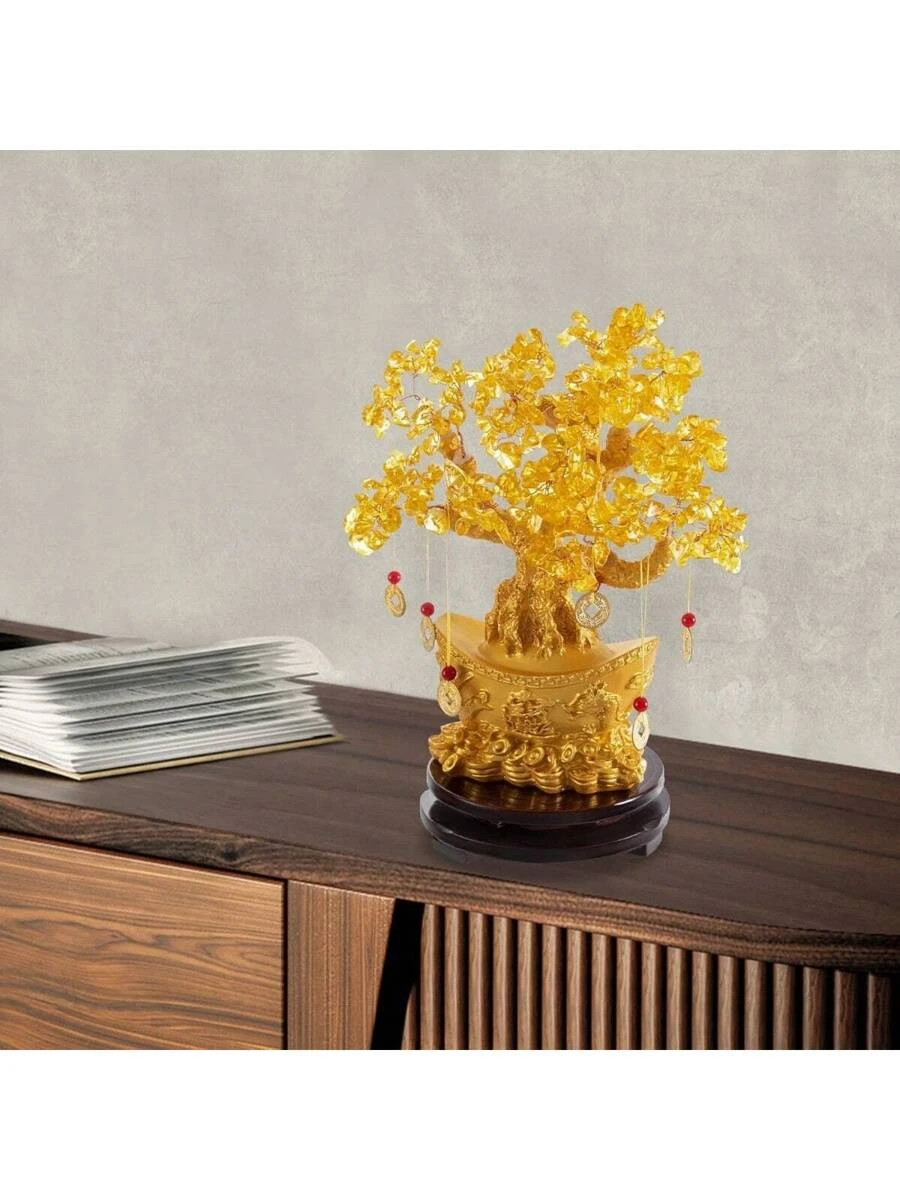 Tabletop Ornament, Crystal Money Tree Decoration, Feng Shui