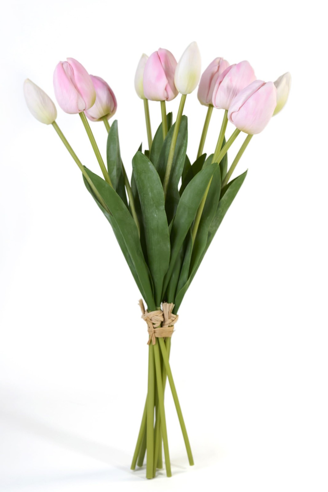 Artificial Tulips 10PCS Real Touch 19.7″ Light Pink Faux Flowers – Home Table