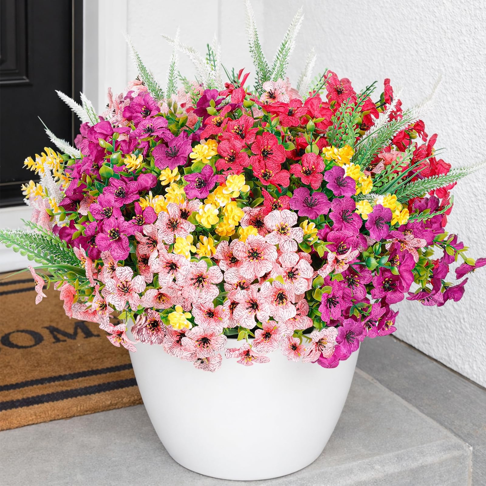 20 Packs Artificial Flowers Outdoor UV Resistant Fake Plants for Spring Garde…